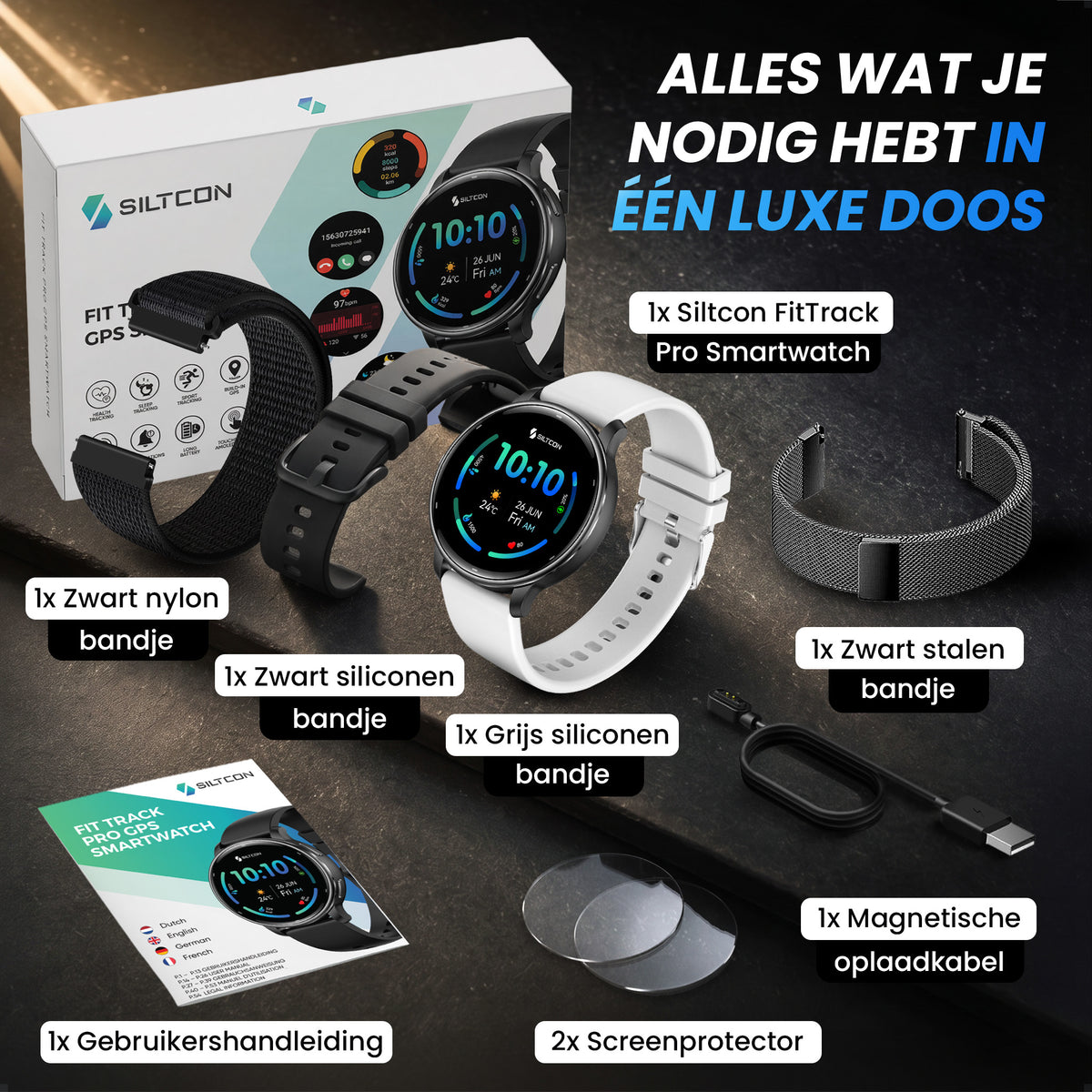 Siltcon® FitTrack Pro Smartwatch dames & heren