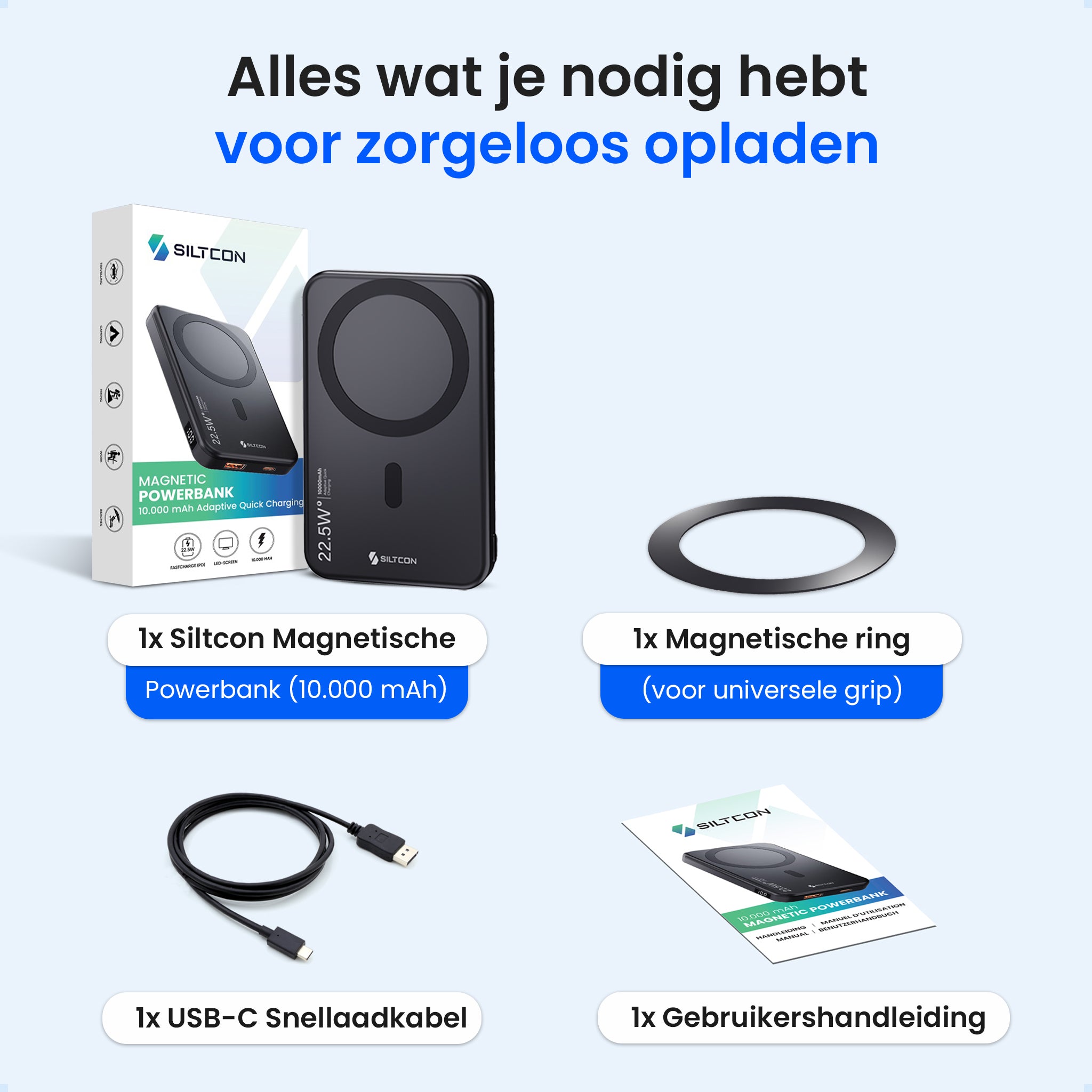 Siltcon® Kabellose Powerbank 10000 mAh
