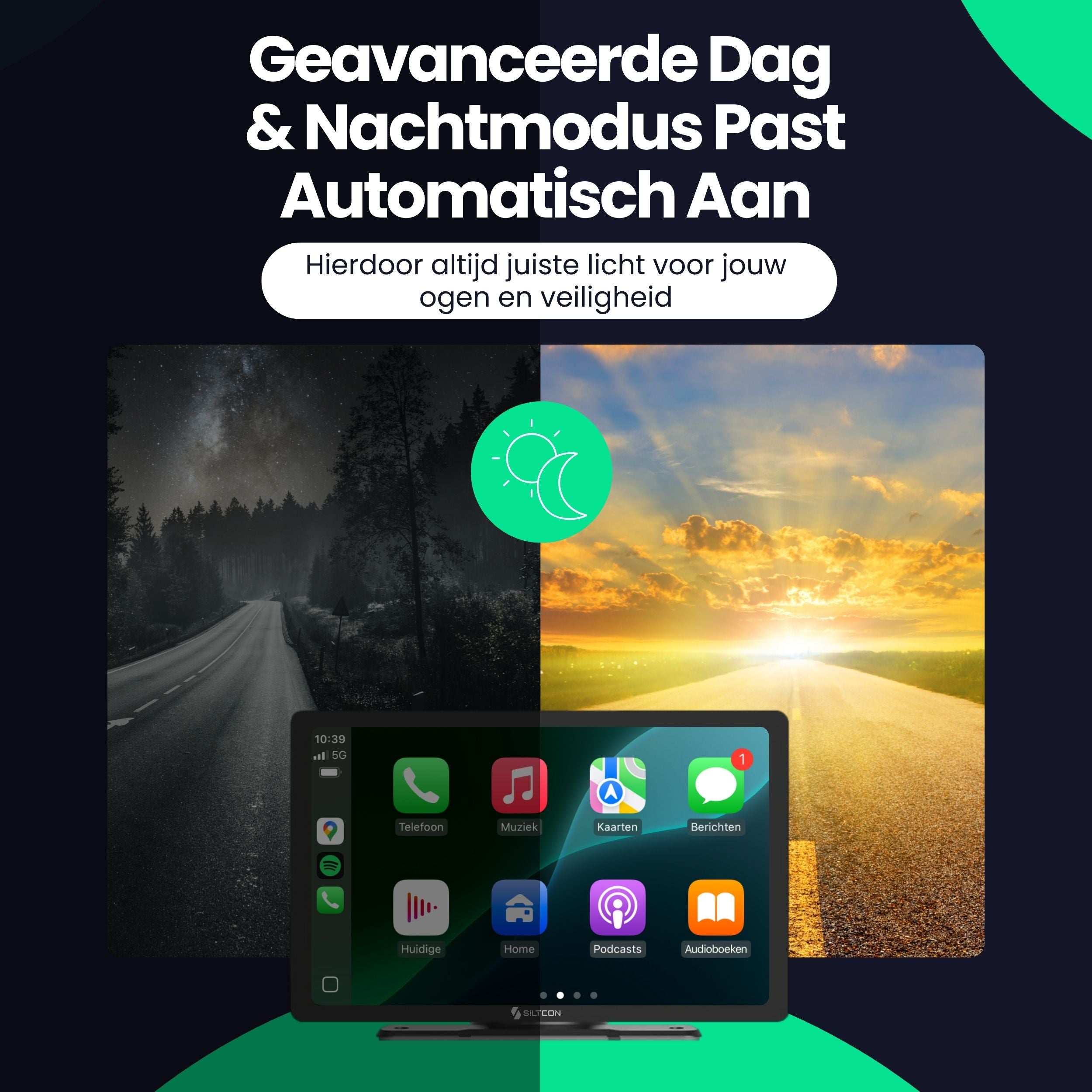 Siltcon 9” Carplay / Android Auto Scherm - Siltcon