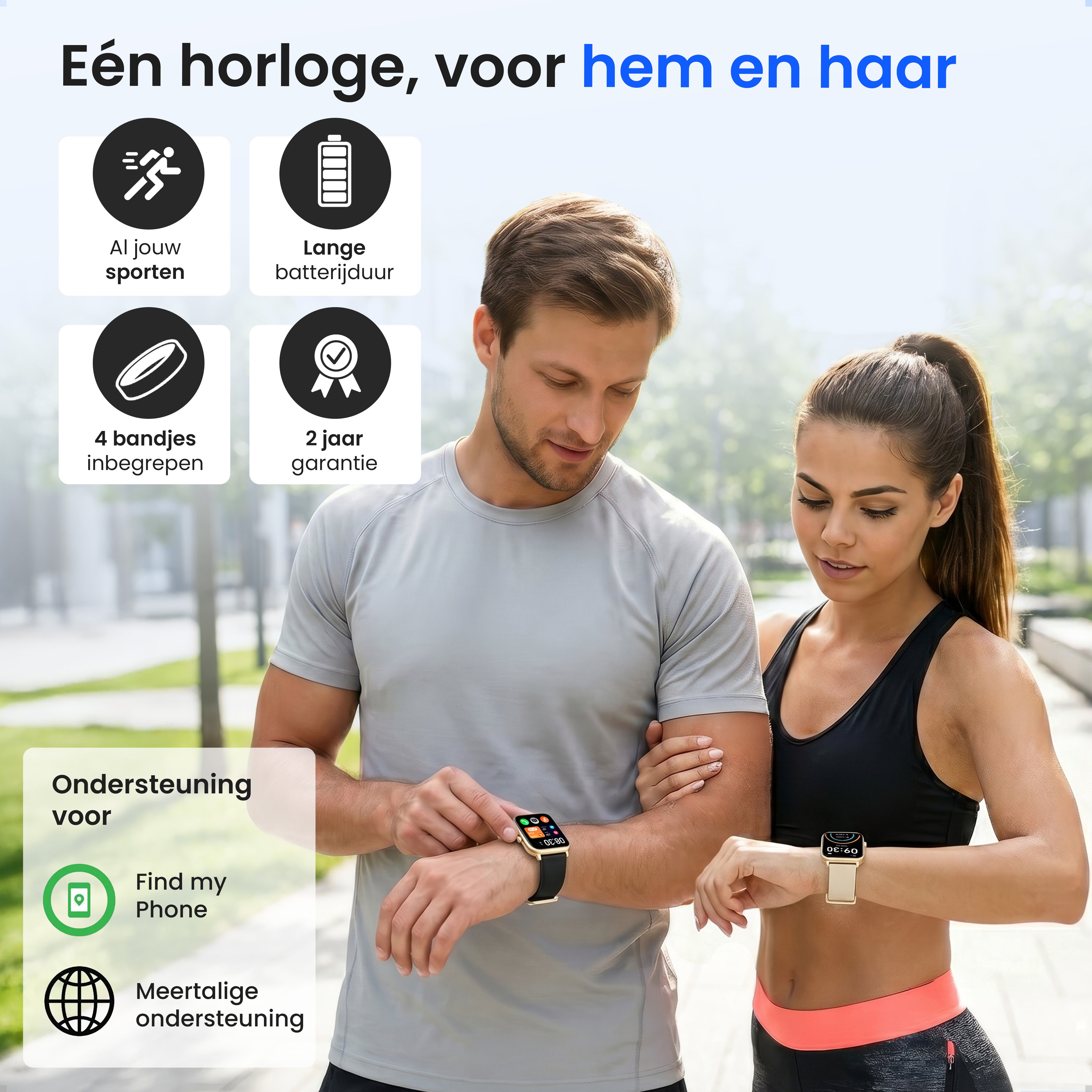 Siltcon Smartwatch Heren & Dames Pro - Goud
