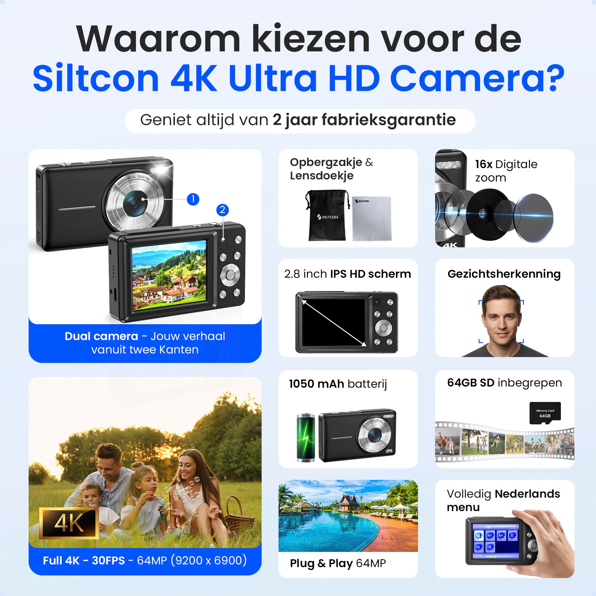 Siltcon Digitalkamera - 4K Schwarz