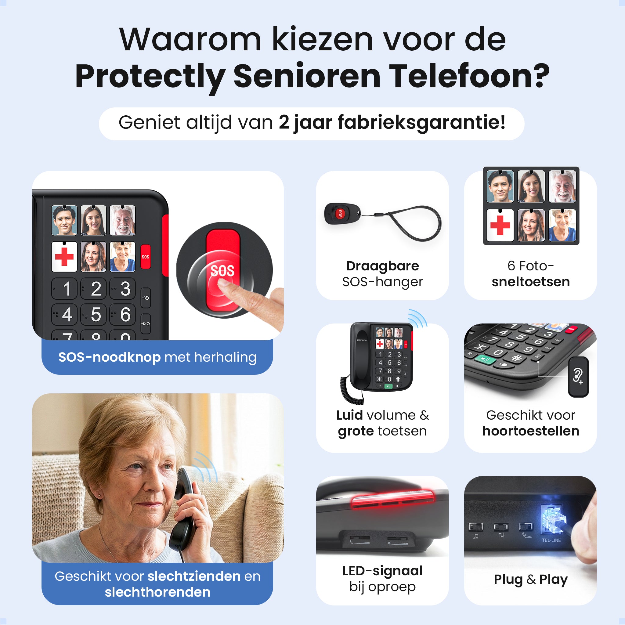 Protectly Senioren-Telefon - SOS-Taste & Anhänger