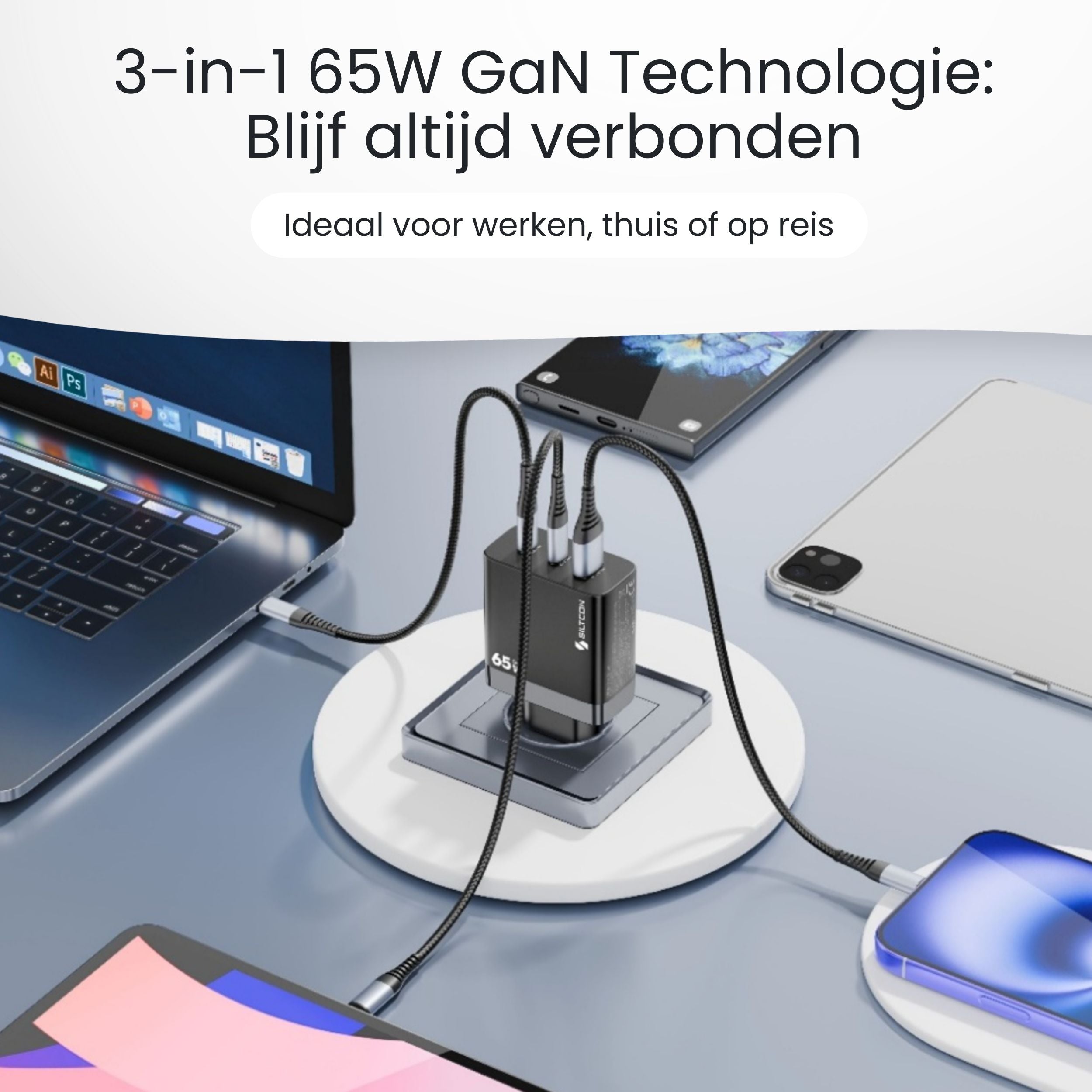Siltcon – 65W USB-C Snellader - Siltcon