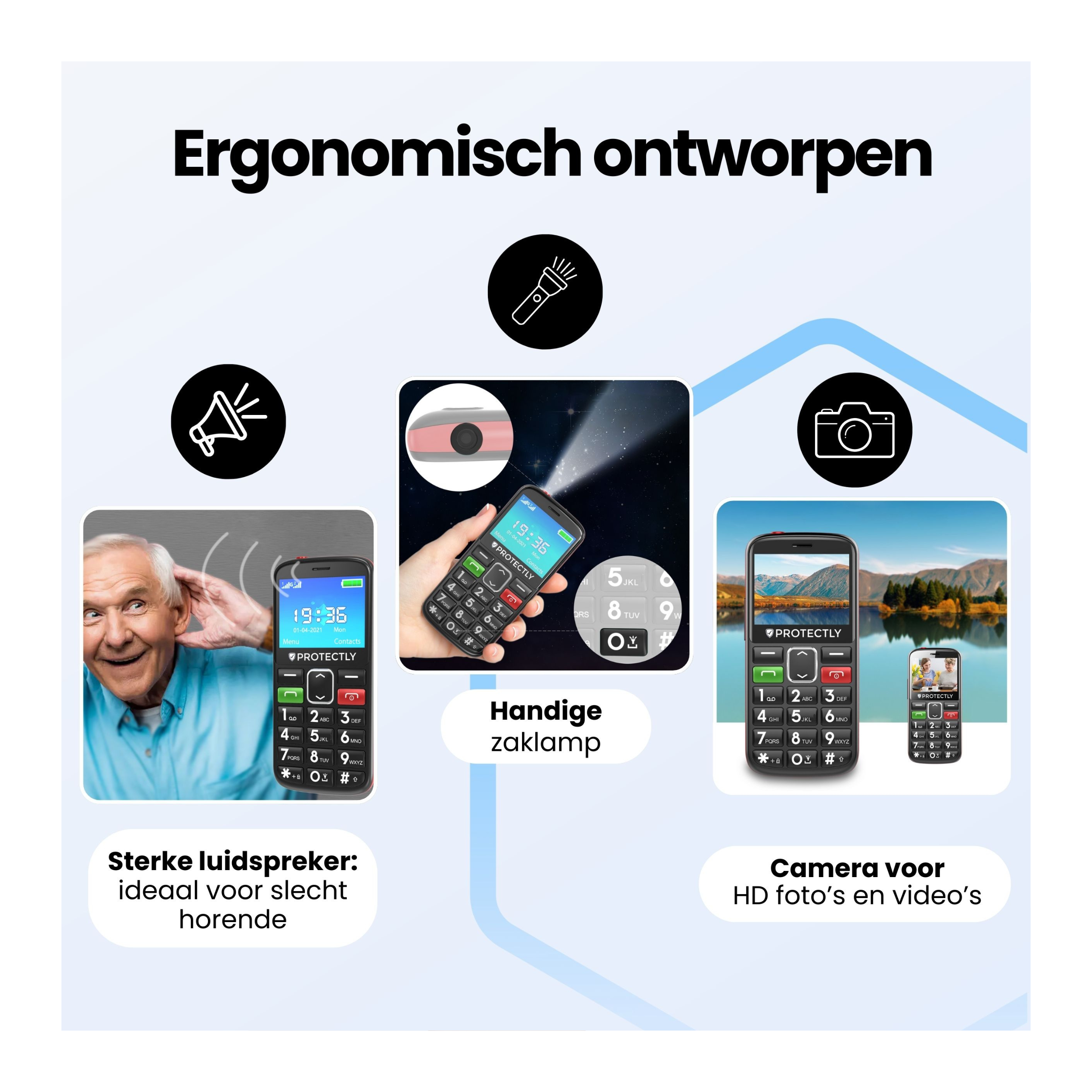 Protectly Senioren Telefoon – SOS knop - Siltcon