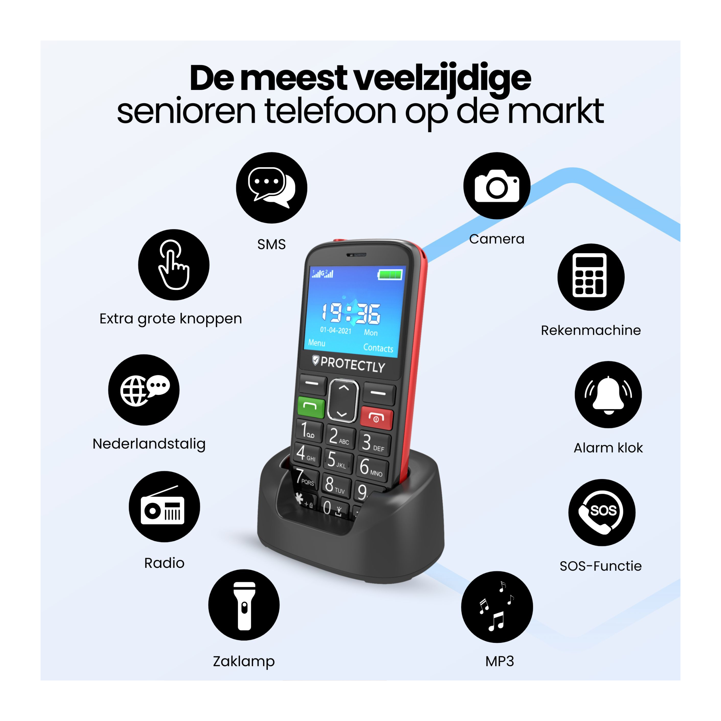 Protectly Senioren Telefoon – SOS knop - Siltcon