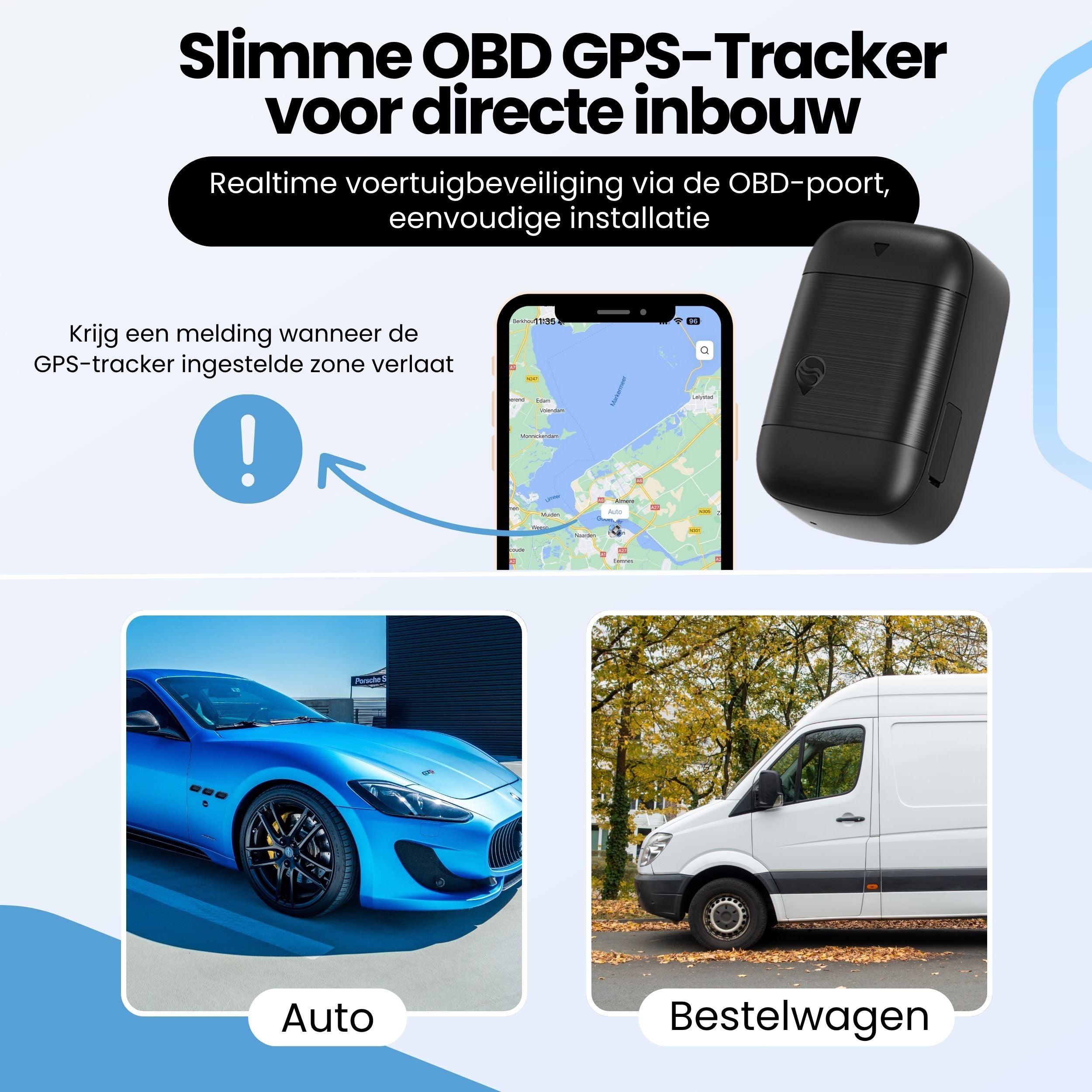 Protectly OBD GPS Tracker – Zonder Abonnement – 4G Tracking Auto - Siltcon