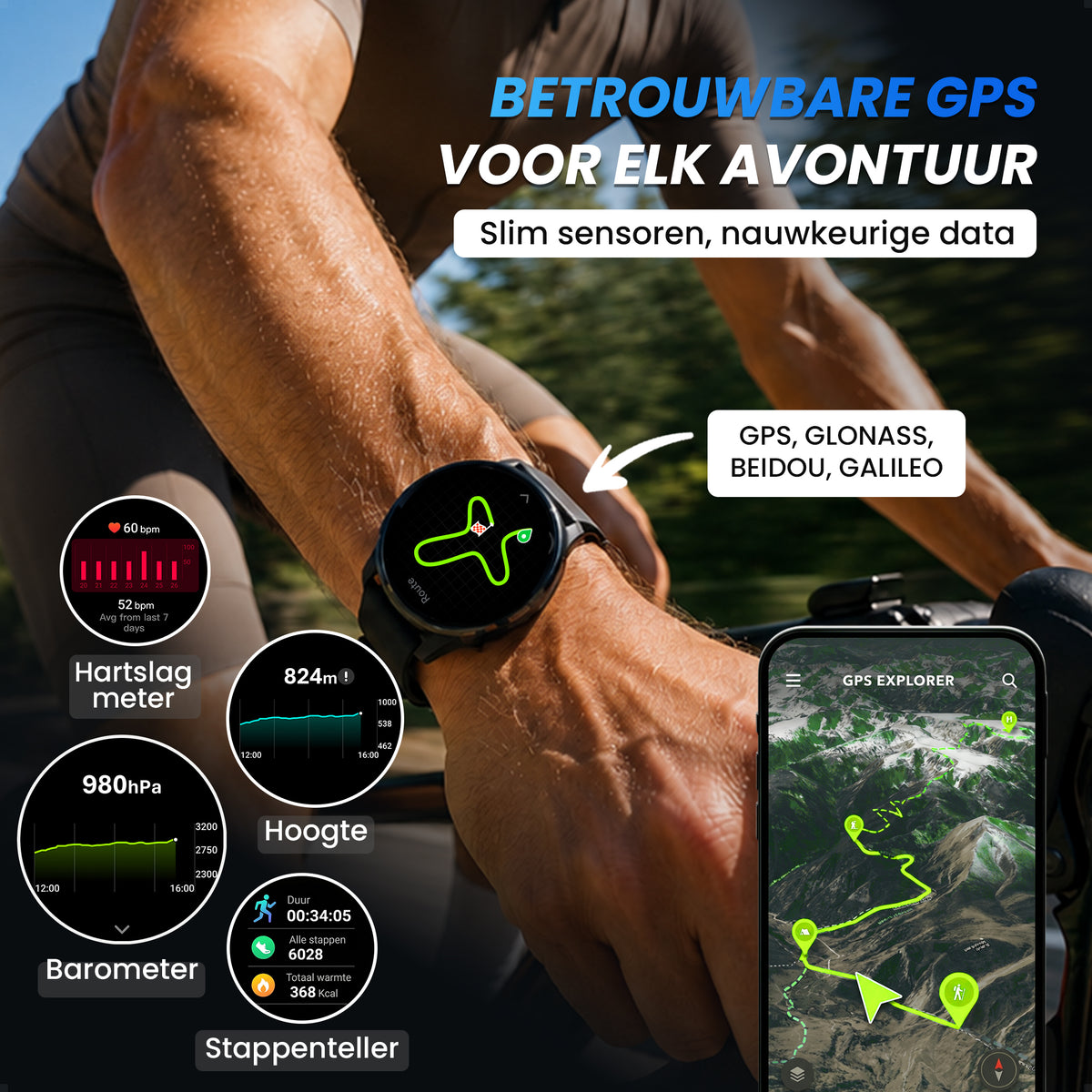 Siltcon® FitTrack Pro Smartwatch dames & heren