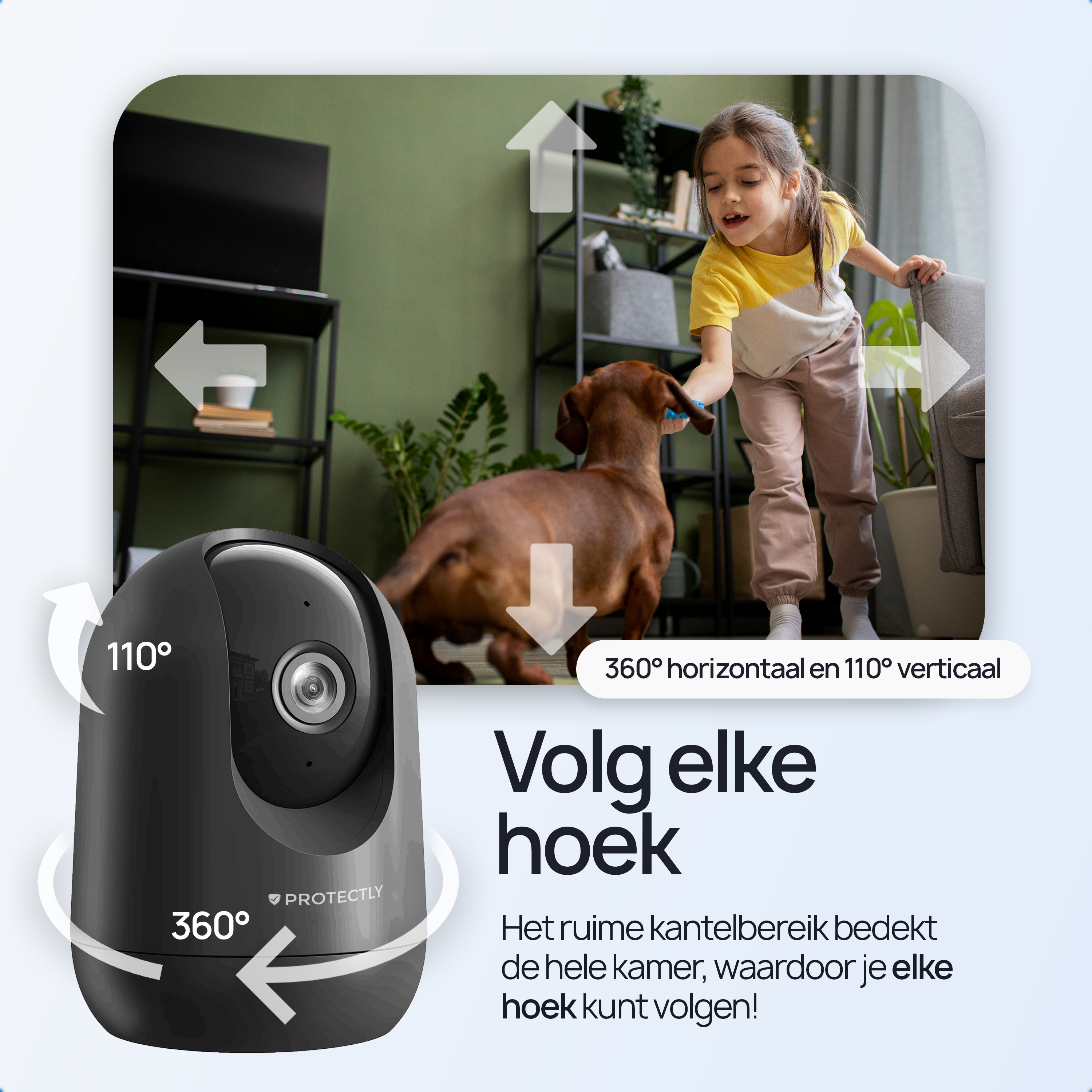 Protectly Beveiligingscamera – Huisdiercamera – 2K Ultra HD - Siltcon