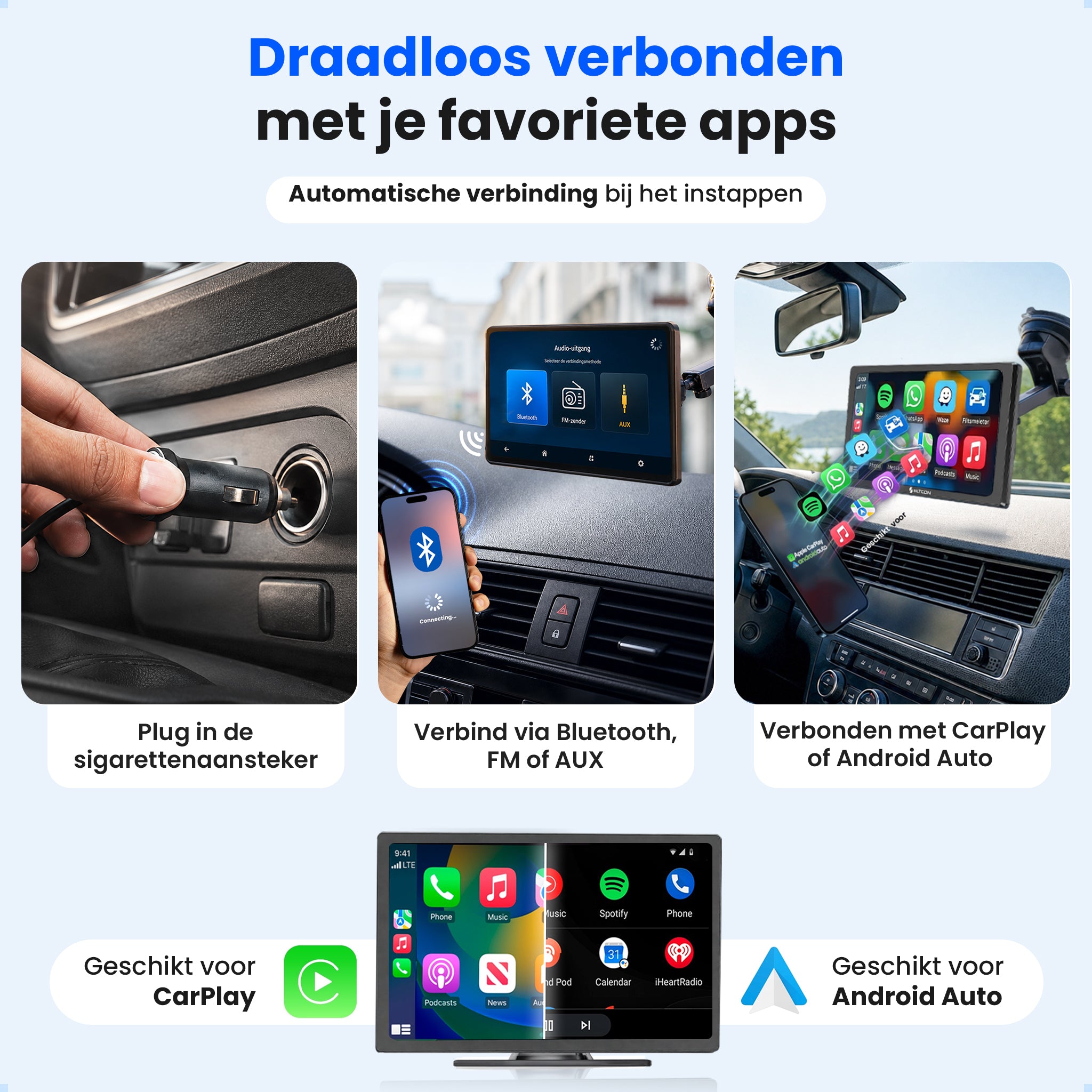 Siltcon® Geeignet für Carplay Bildschirm 9 Zoll