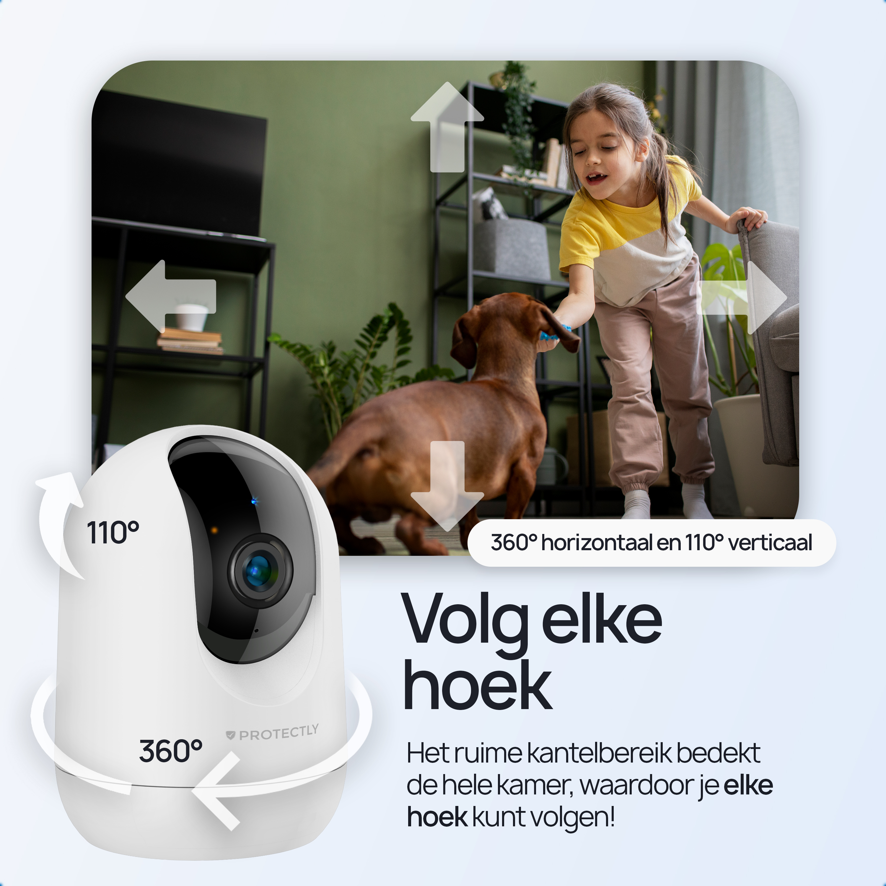 Protectly Beveiligingscamera – Huisdiercamera – 2K Ultra HD - Siltcon