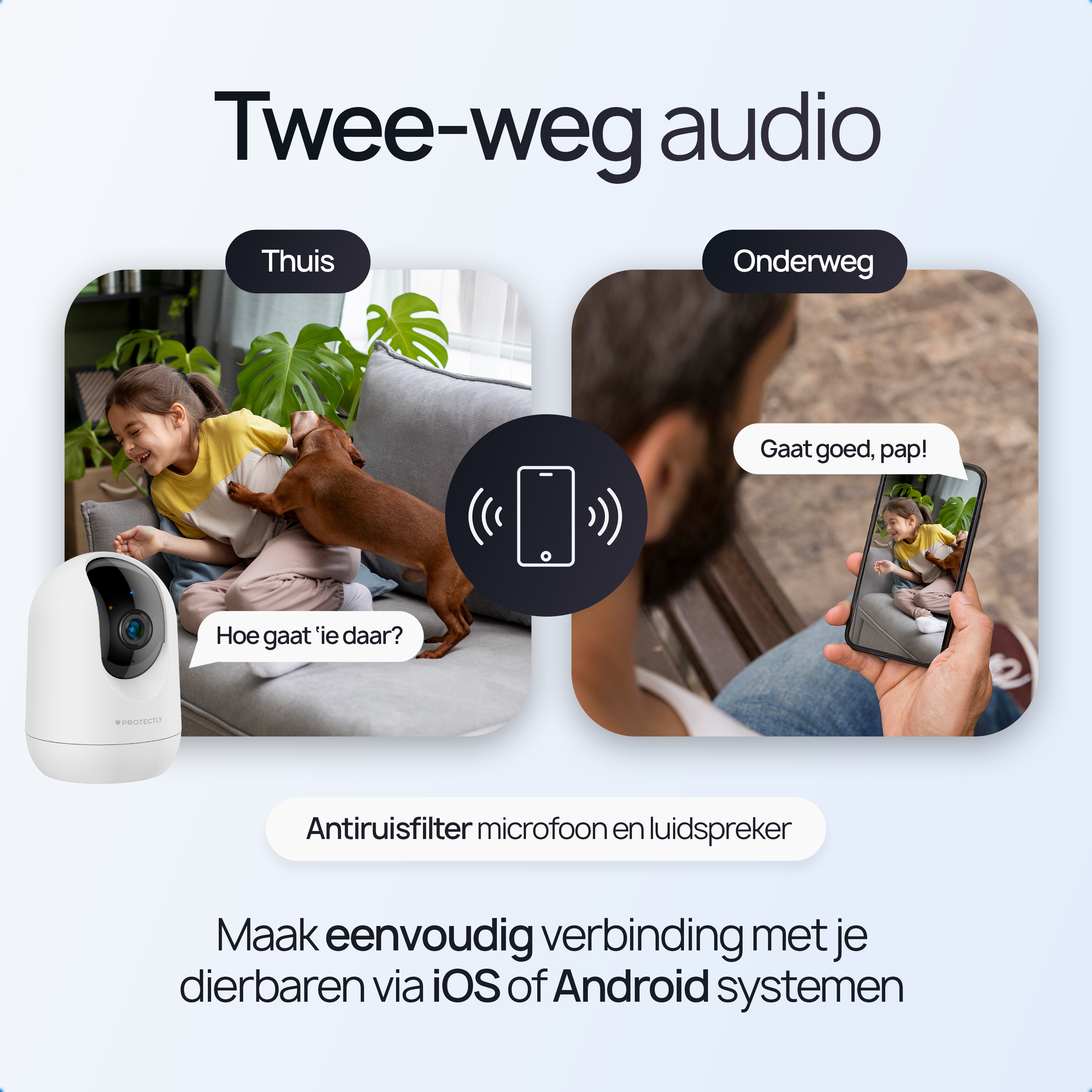 Protectly Beveiligingscamera – Huisdiercamera – 2K Ultra HD - Siltcon