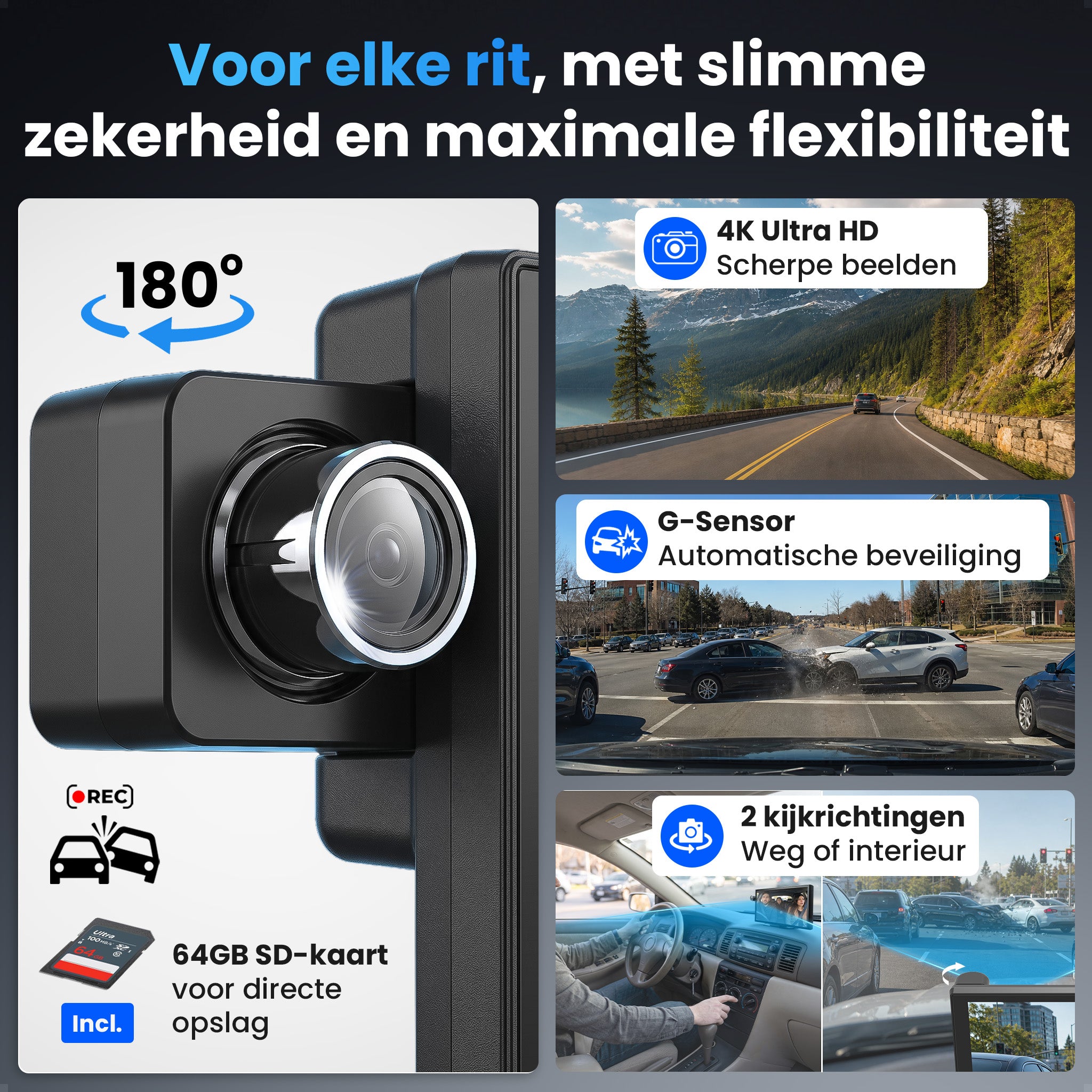Siltcon® 11,26" Carplay / Android Auto Bildschirm & 4K Dashcam