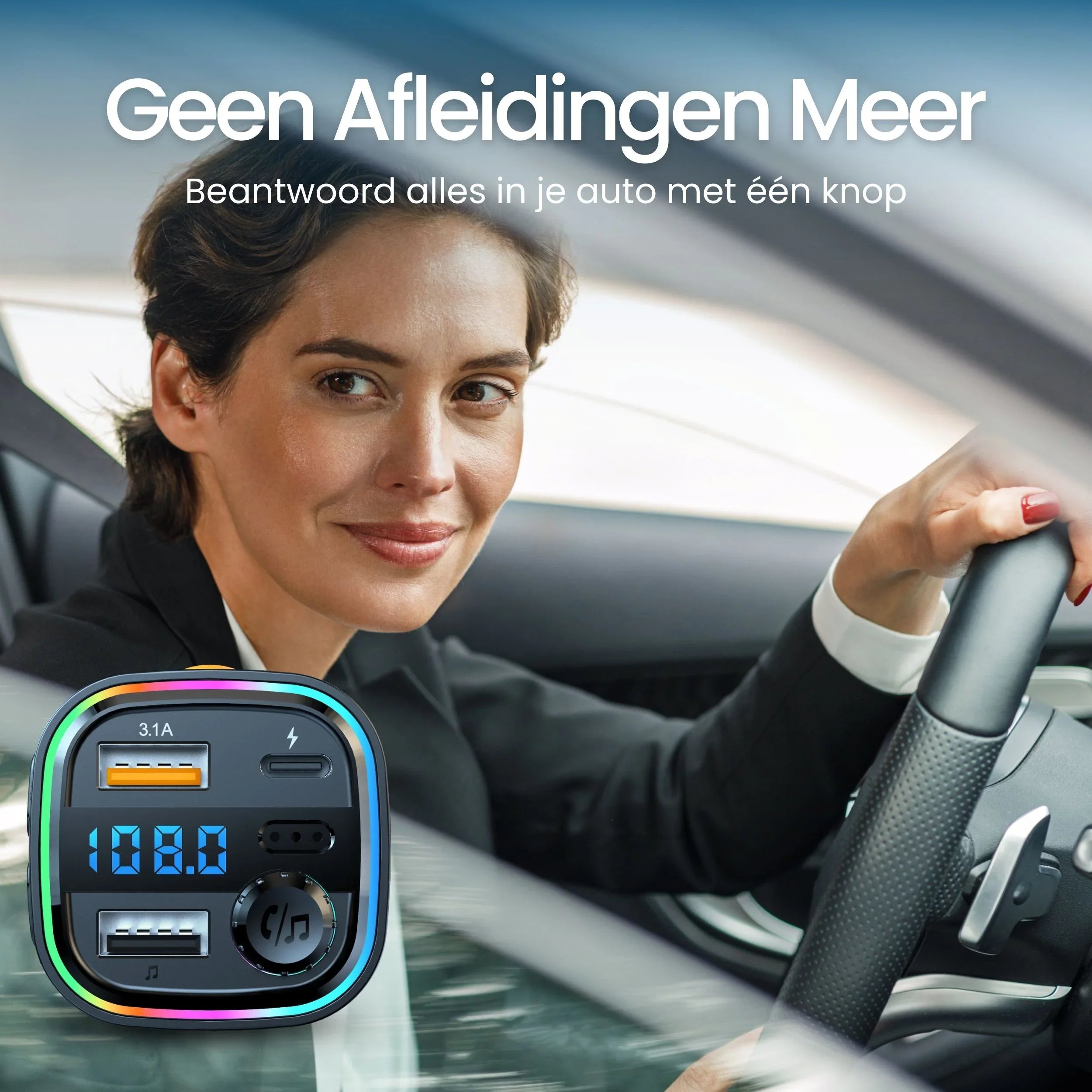 Siltcon Bluetooth FM Transmitter Auto – Snellader - Siltcon