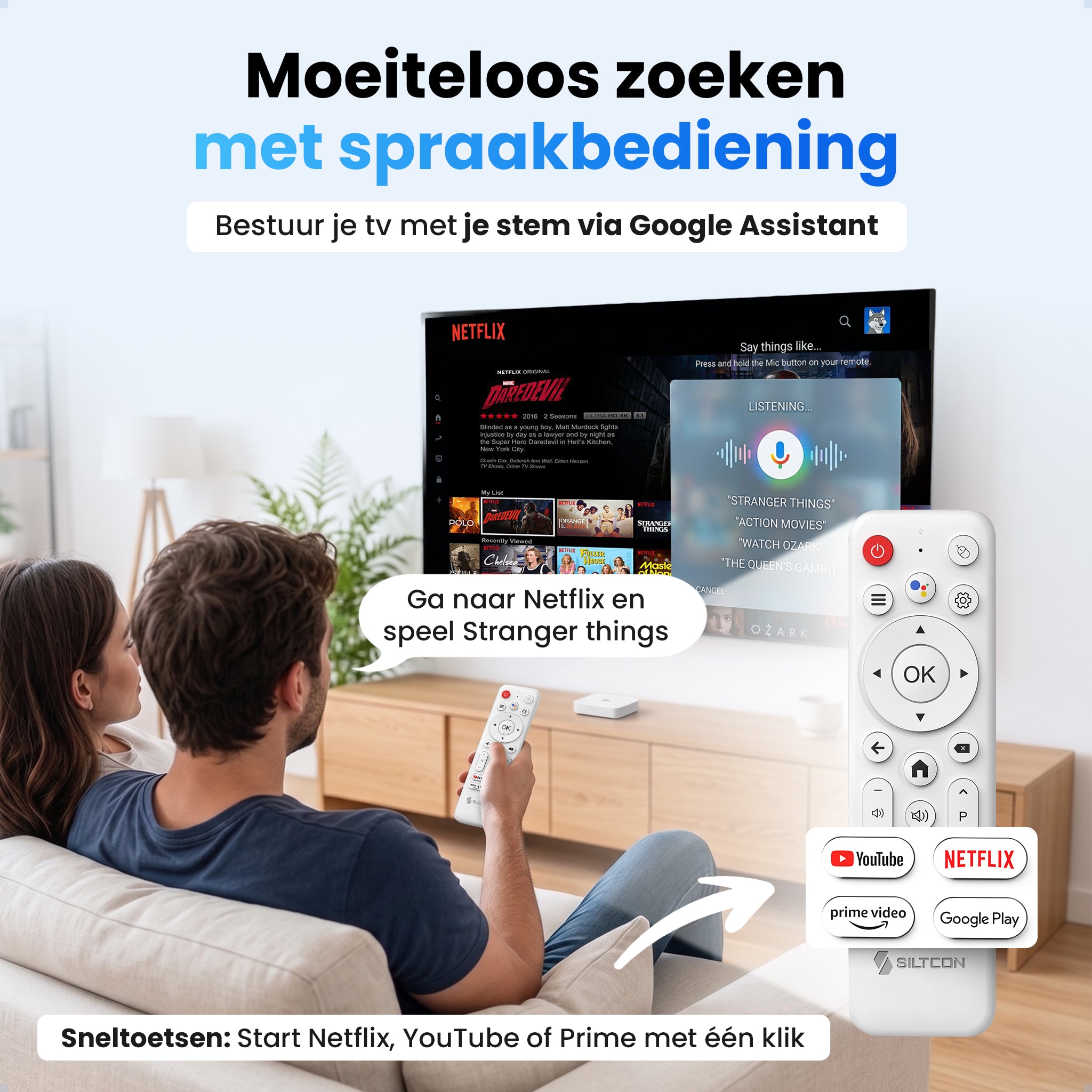 Siltcon® Android TV Box 4K & 8K HDR - Wit