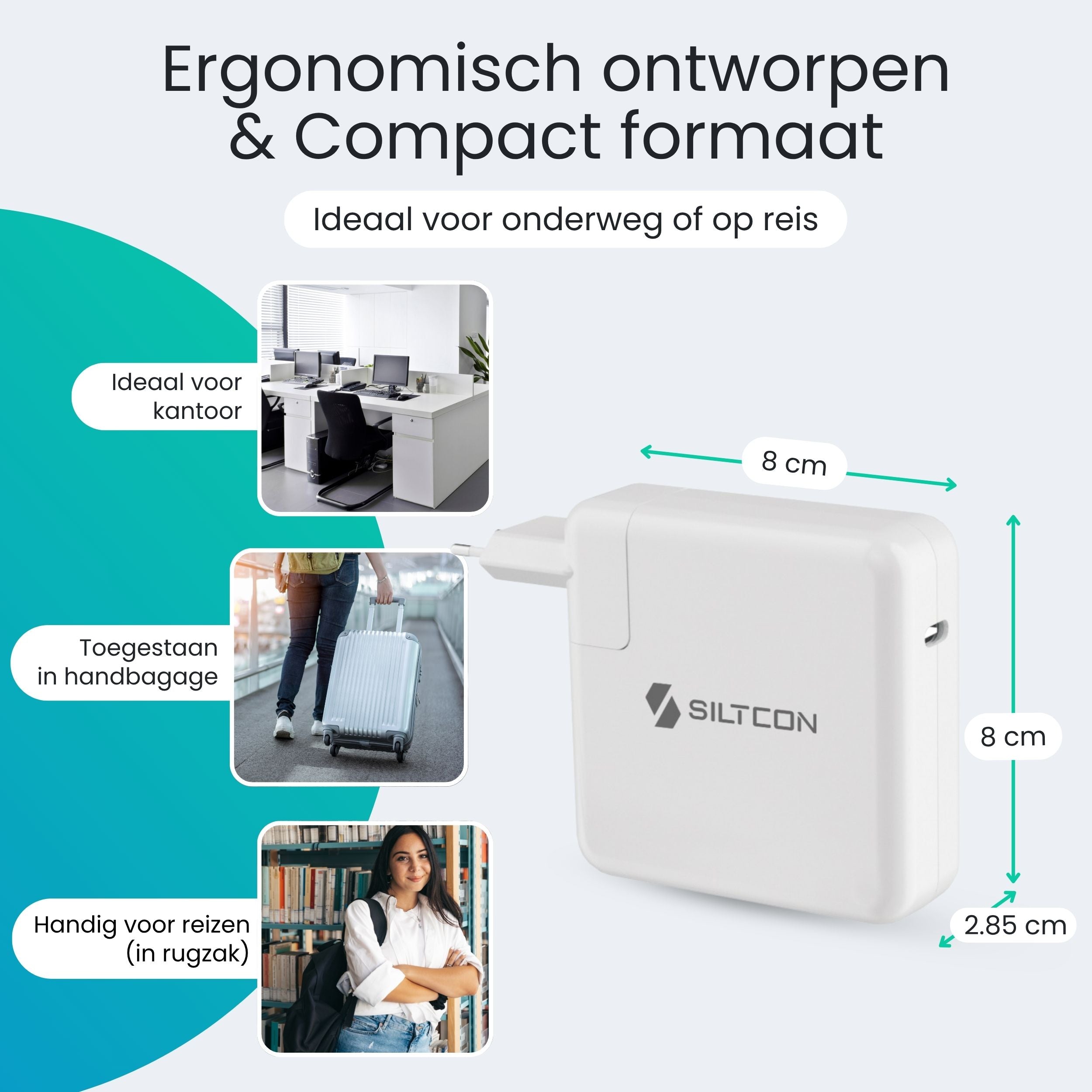 Siltcon USB-C Adapter 96W – Snellader MacBook, iPhone & Laptop - Siltcon