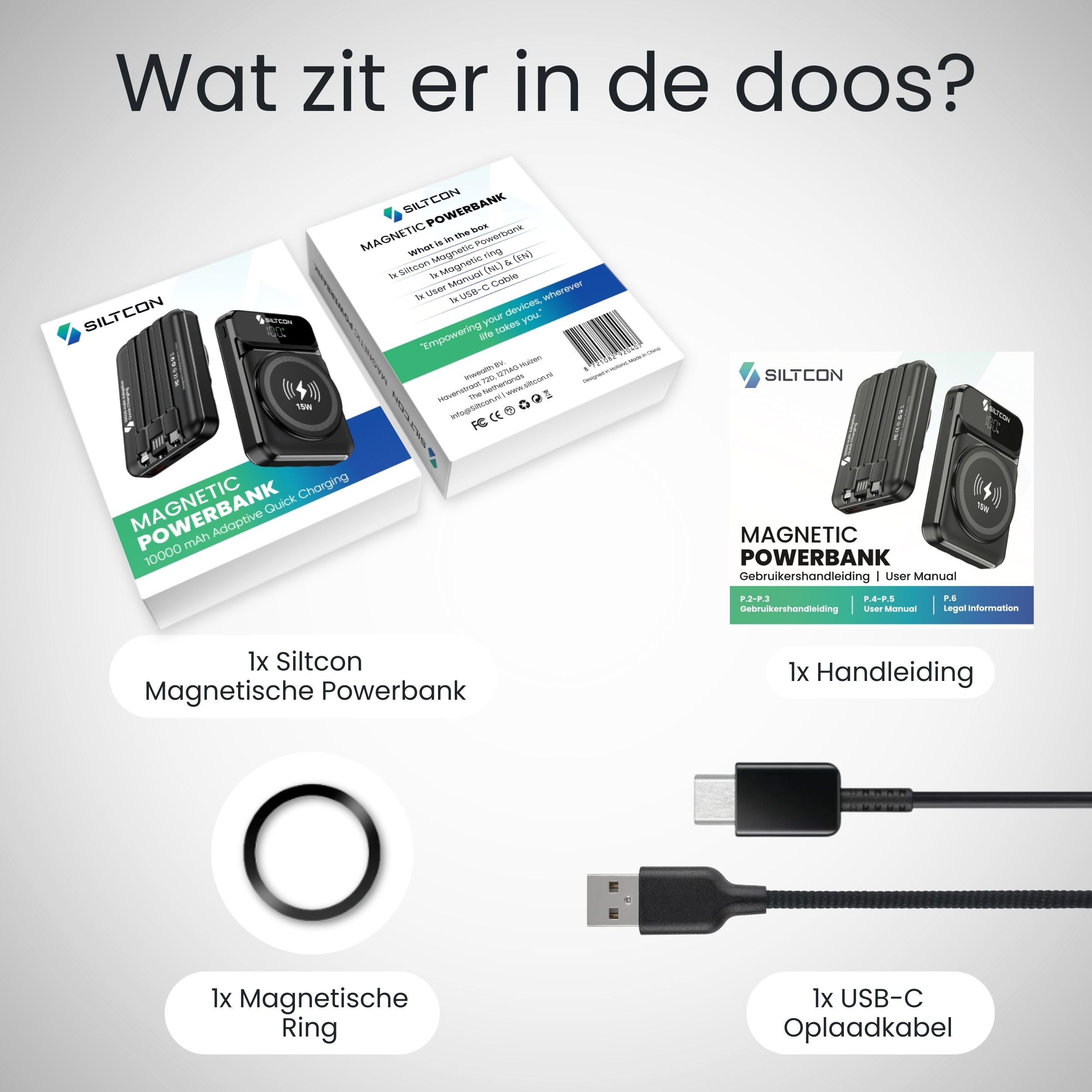 Magnetische Powerbank 10000 mAh - Siltcon
