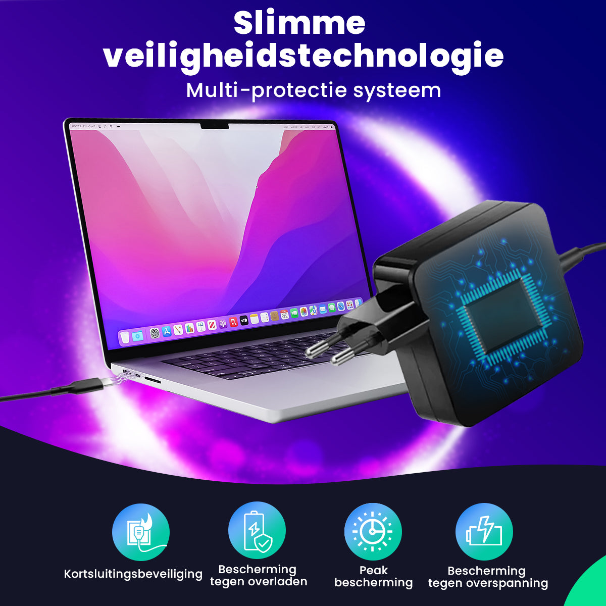 Siltcon USB-C Oplader 100W Snellader - Siltcon