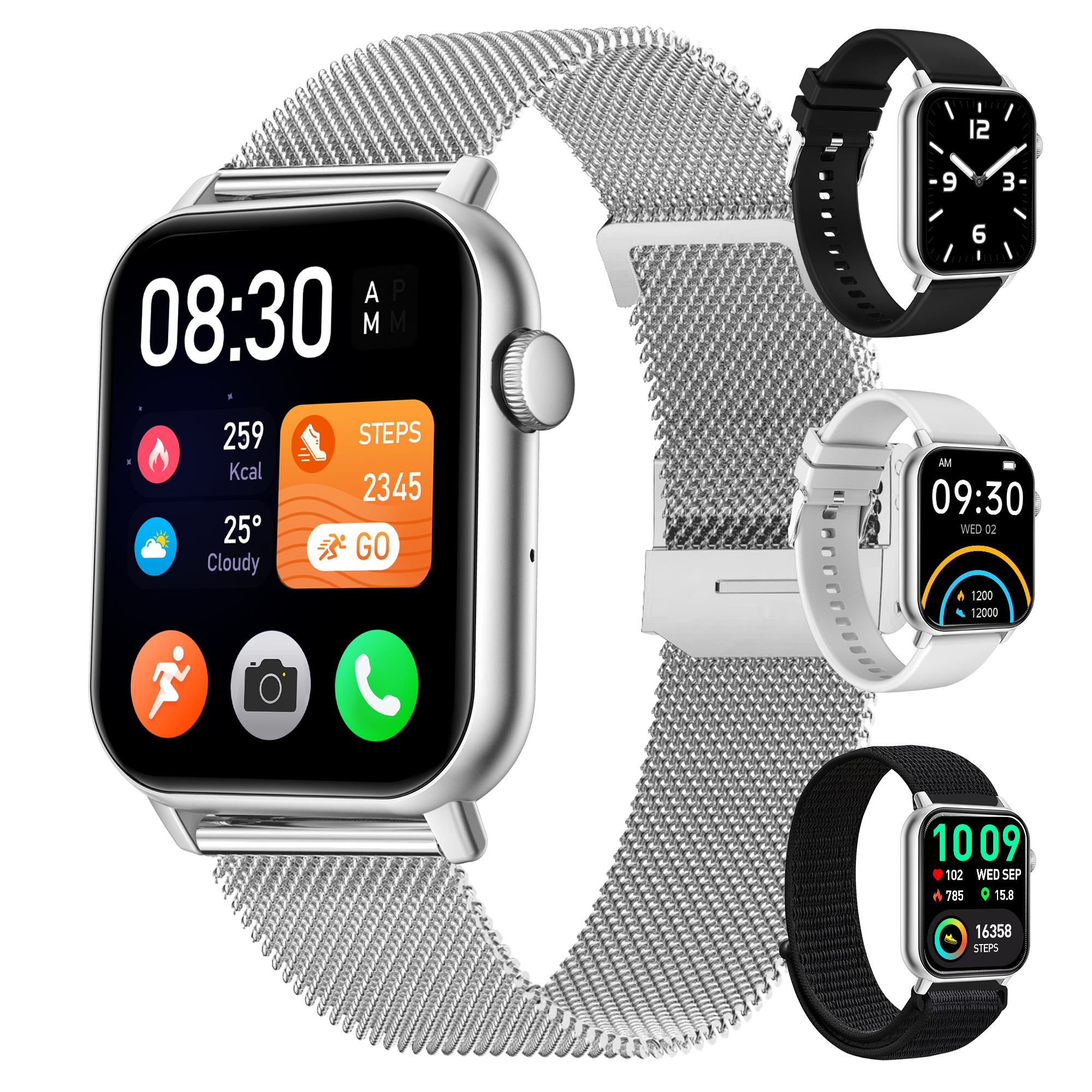 Siltcon Smartwatch Heren & Dames Pro - Zilver