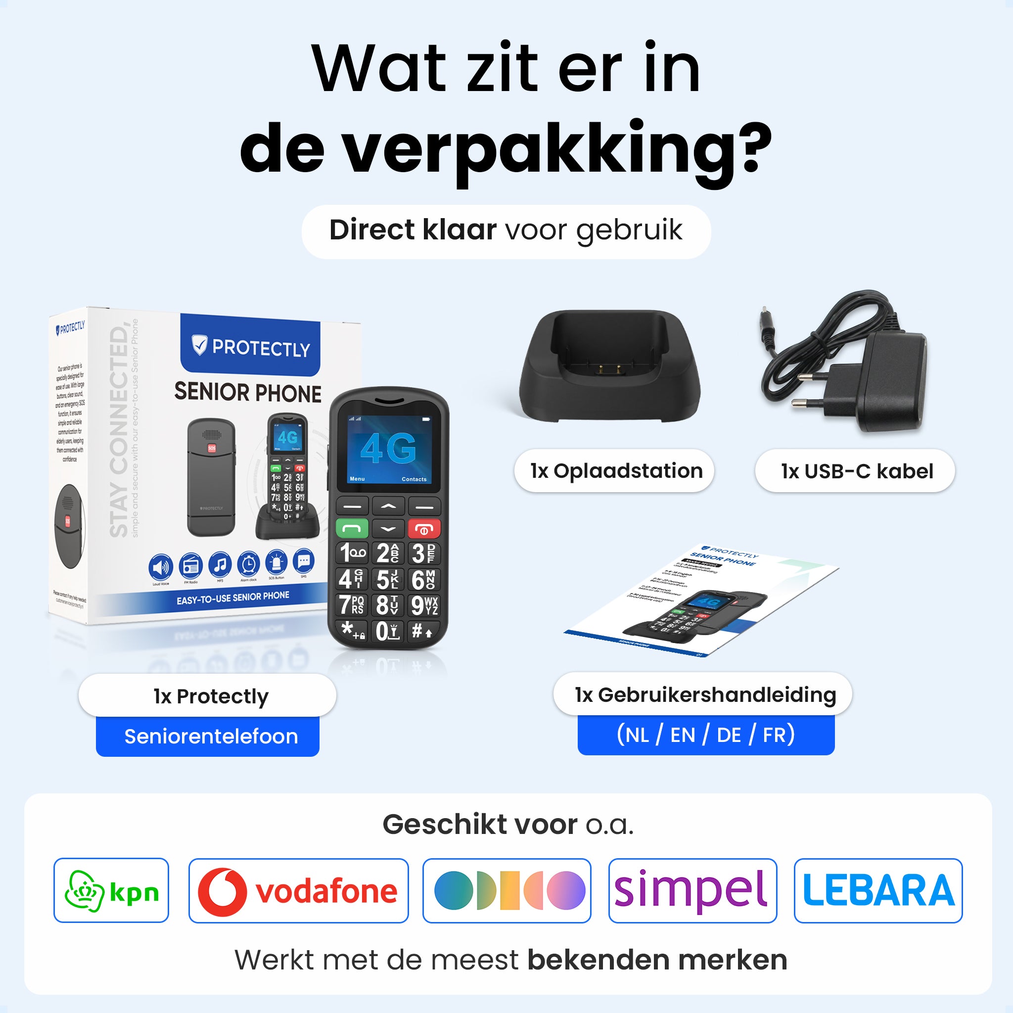 Protectly® Senioren Telefoon - 4G