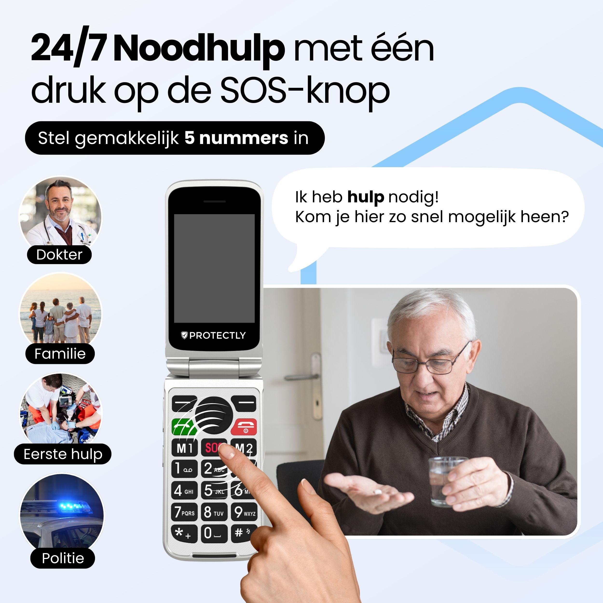 Siltcon Senioren Telefoon Klapbaar – Grote toetsen – SOS-noodknop & 4G - Siltcon