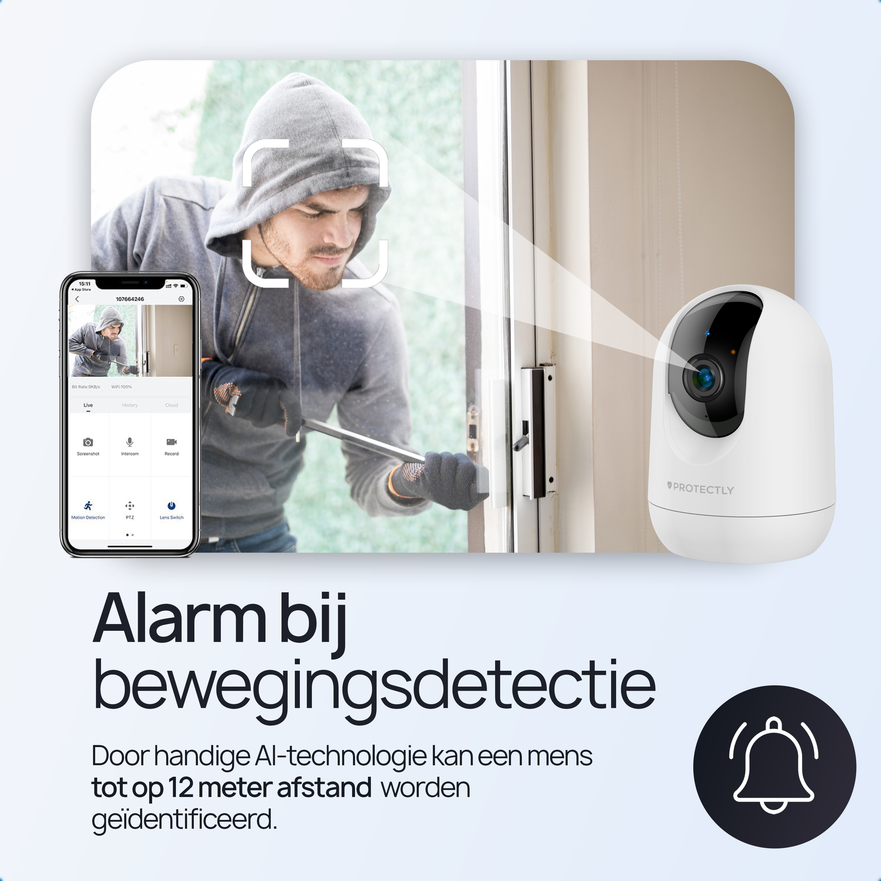 Protectly Beveiligingscamera – Huisdiercamera – 2K Ultra HD - Siltcon