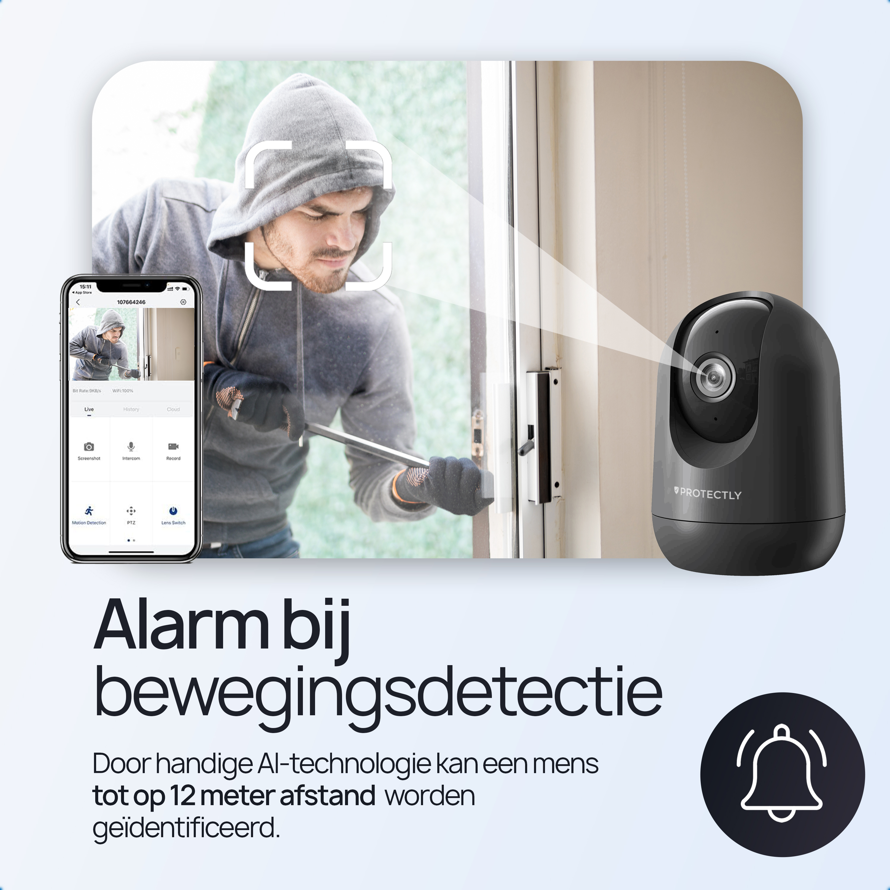 Protectly Beveiligingscamera – Huisdiercamera – 2K Ultra HD - Siltcon