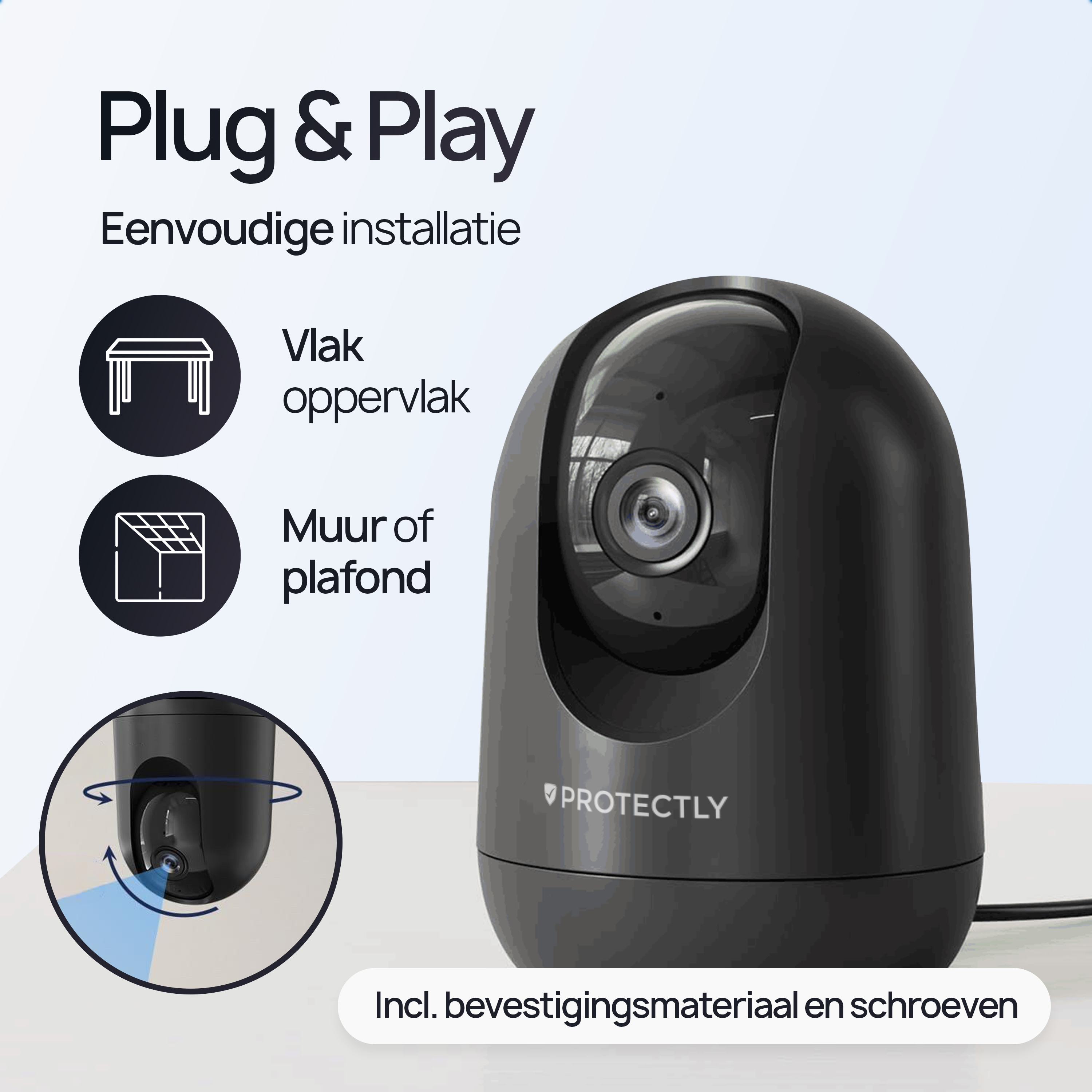 Protectly Beveiligingscamera – Huisdiercamera – 2K Ultra HD - Siltcon
