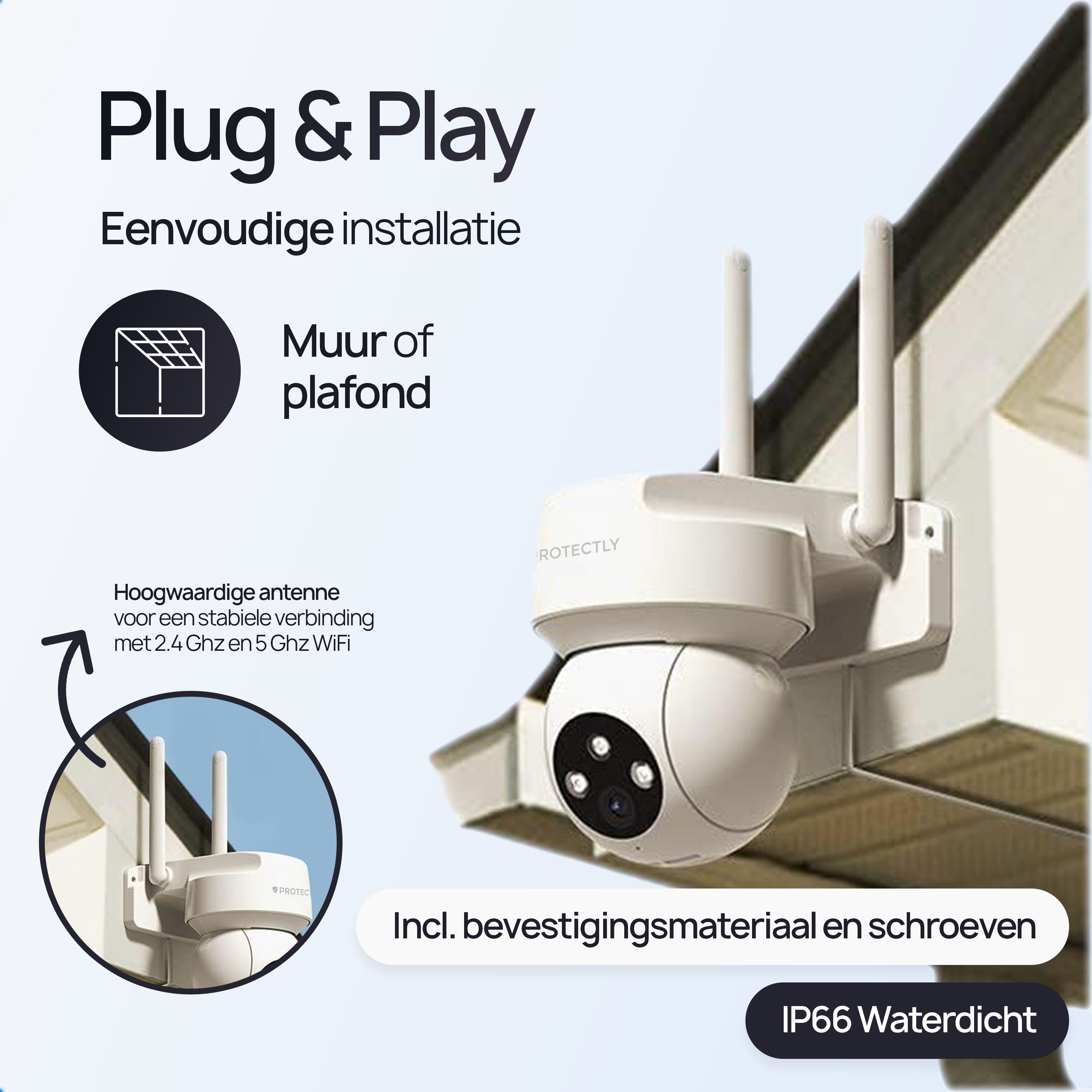 Protectly Beveiligingscamera Buiten 3K 5MP - Siltcon