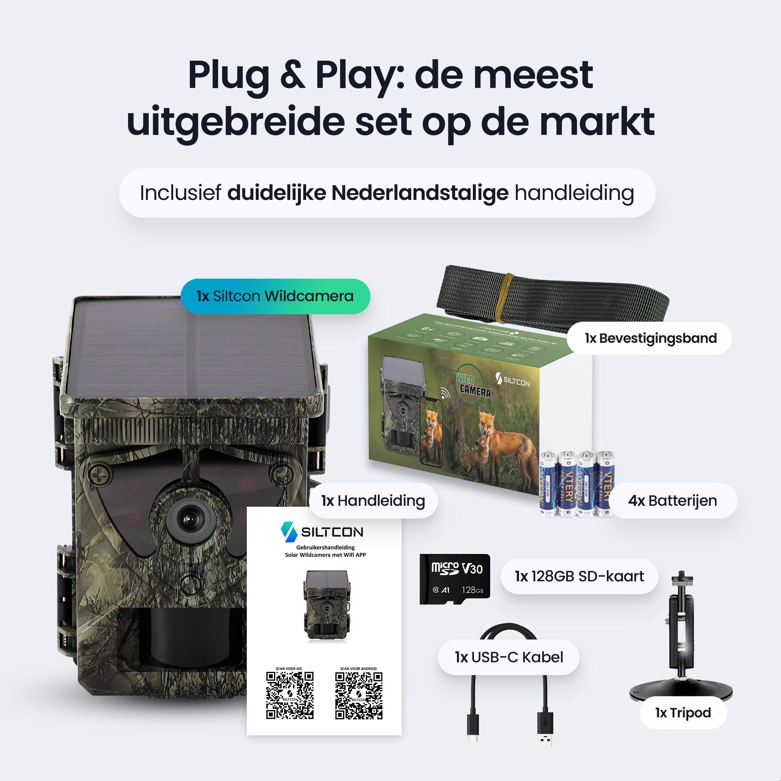Siltcon – 8K Wildcamera met Zonnepaneel – WiFi - Siltcon