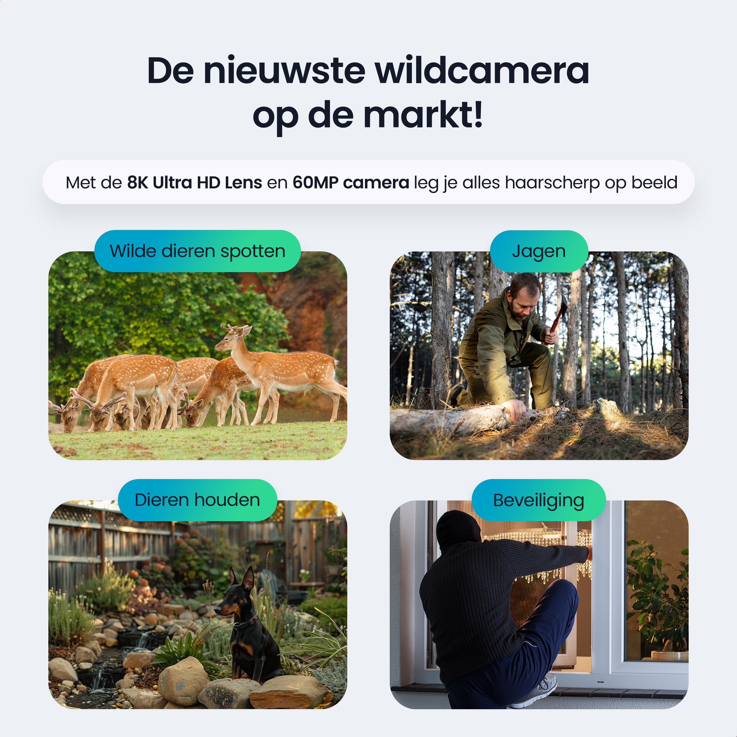 Siltcon – 8K Wildcamera met Zonnepaneel – WiFi - Siltcon
