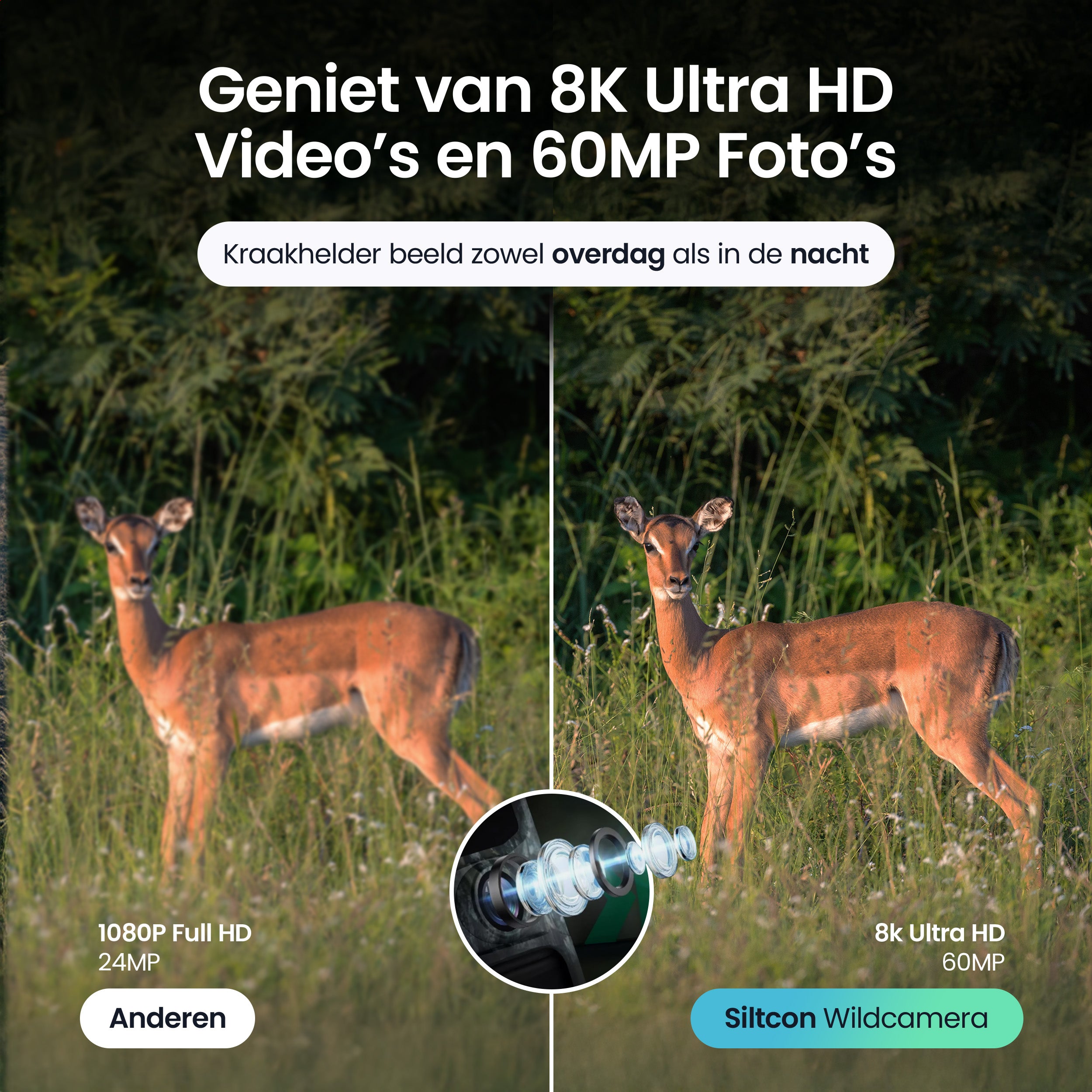 Siltcon – 8K Wildcamera met Zonnepaneel – WiFi - Siltcon