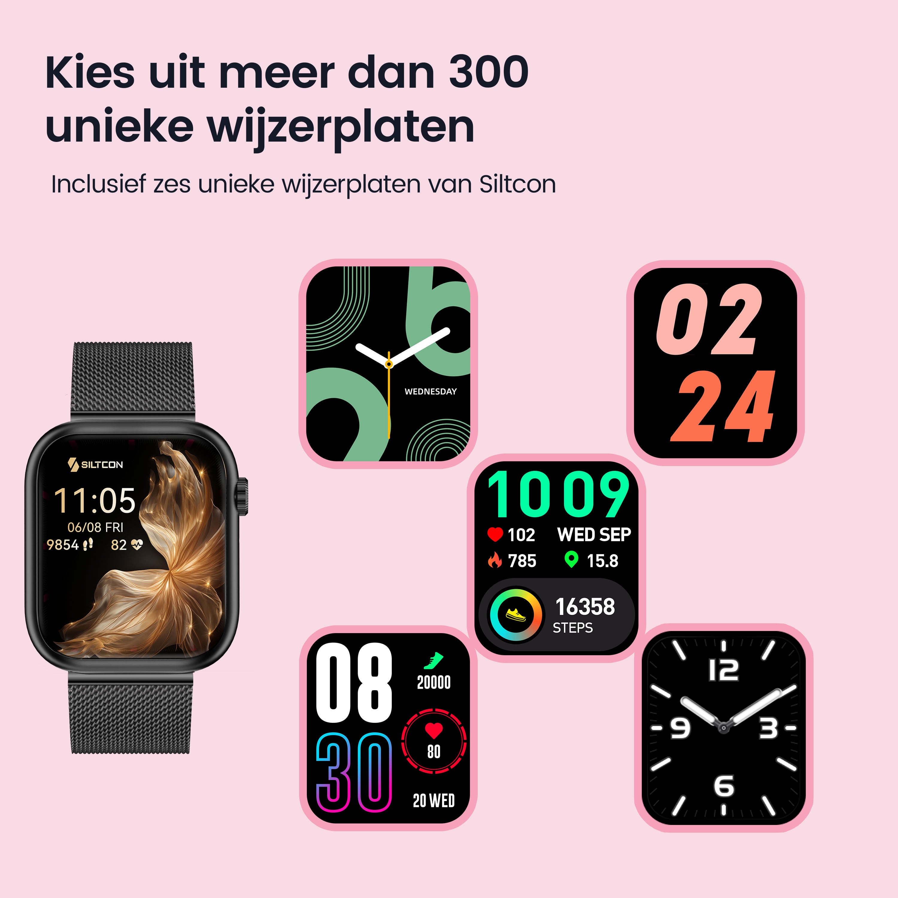 Siltcon Seréa Smartwatch Dames - Zwart
