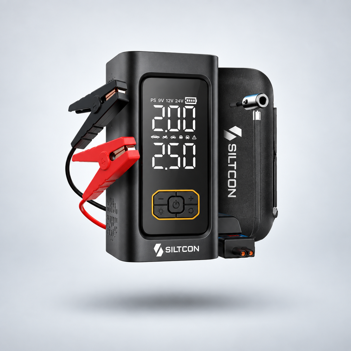 Siltcon® 12V 5-in-1-Starthilfe für Autos mit Kompressor