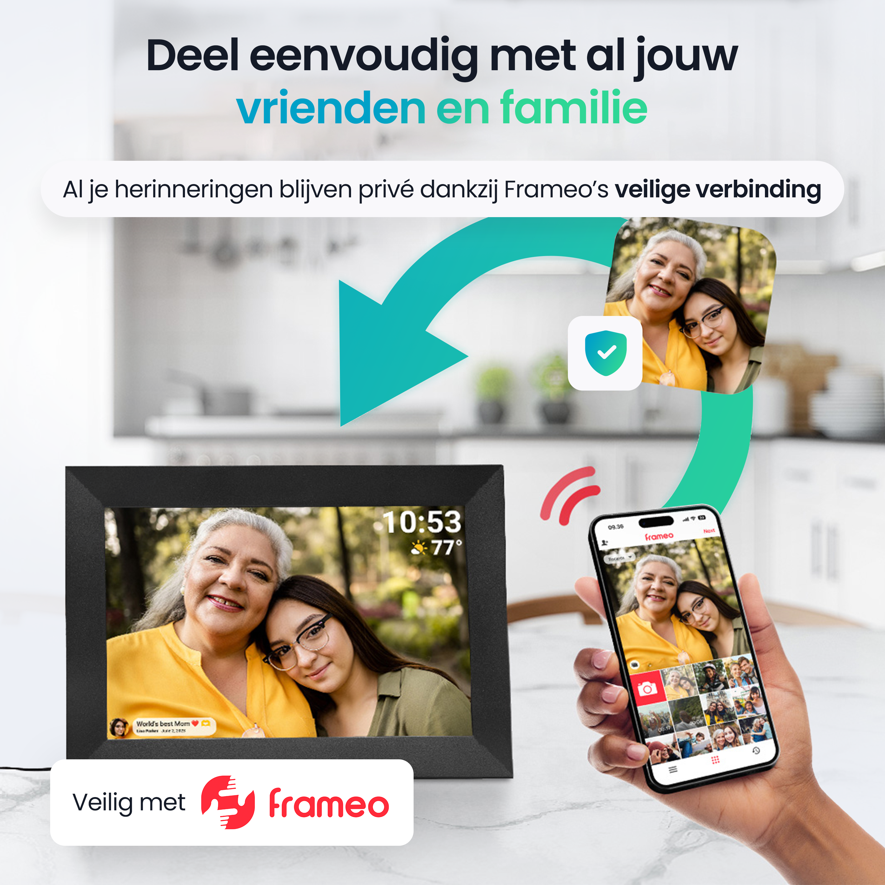Siltcon Digitale Fotolijst Wifi – 10.1 inch HD & 16GB Opslag - Siltcon