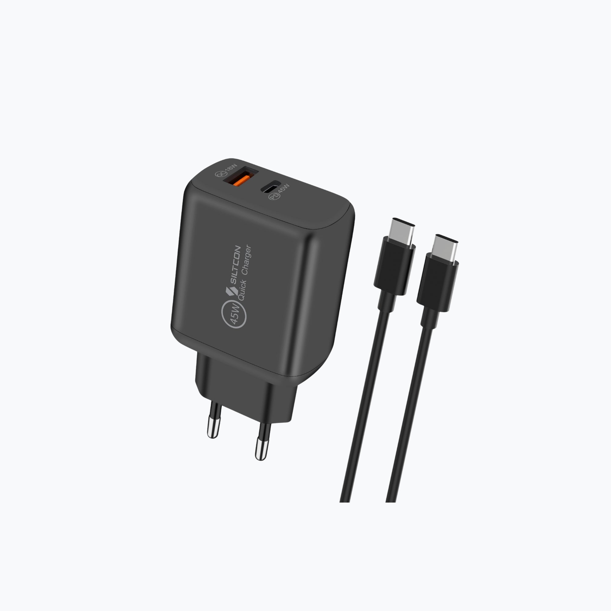 Siltcon 45W USB-C Snellader – Supersnel & Universeel Opladen - Siltcon