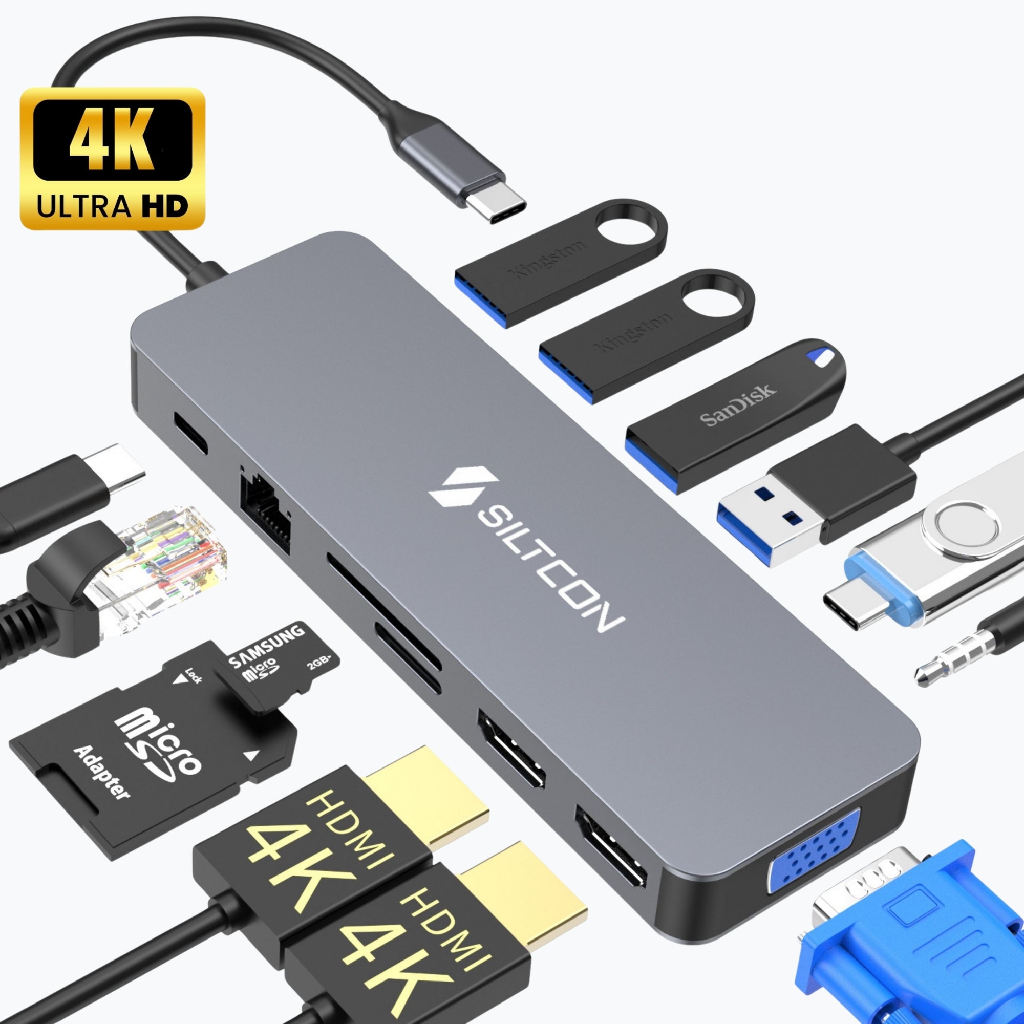 Siltcon 13-in-1 USB-C Hub – HDMI 4K - Siltcon