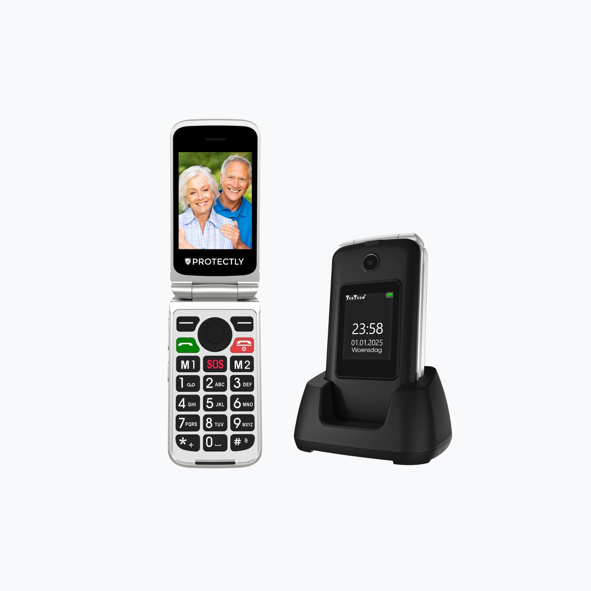 Siltcon Senioren Telefoon Klapbaar – Grote toetsen – SOS-noodknop & 4G - Siltcon