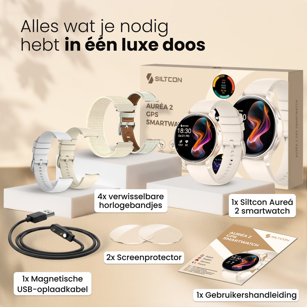 Siltcon® Auréa 2 Smartwatch dames - Champagne