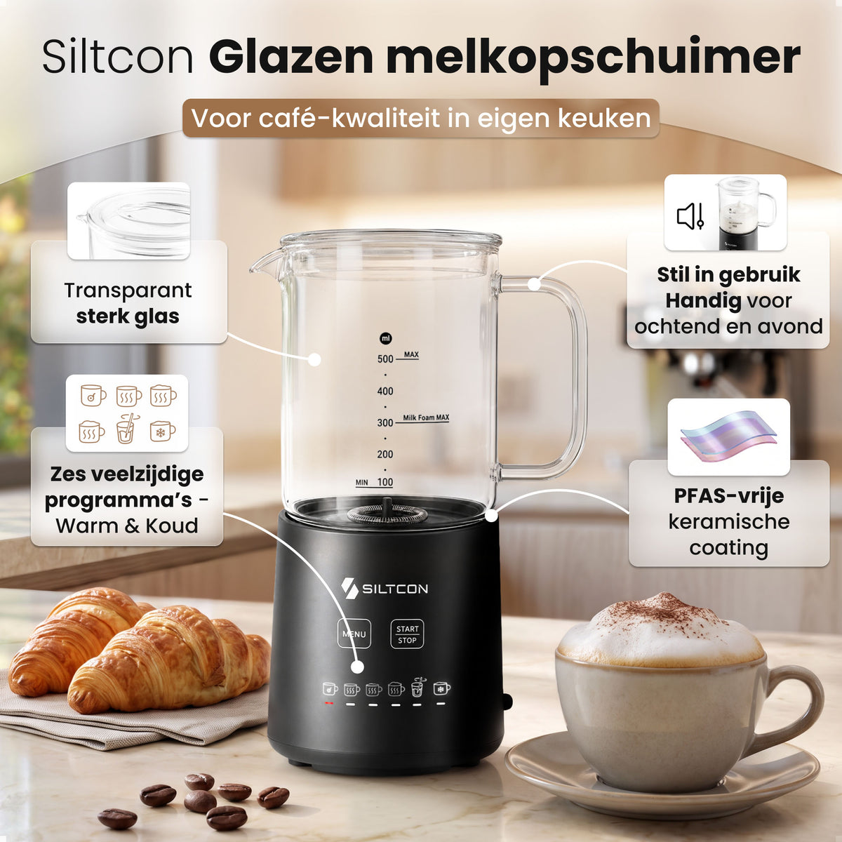 Siltcon® Melkopschuimer