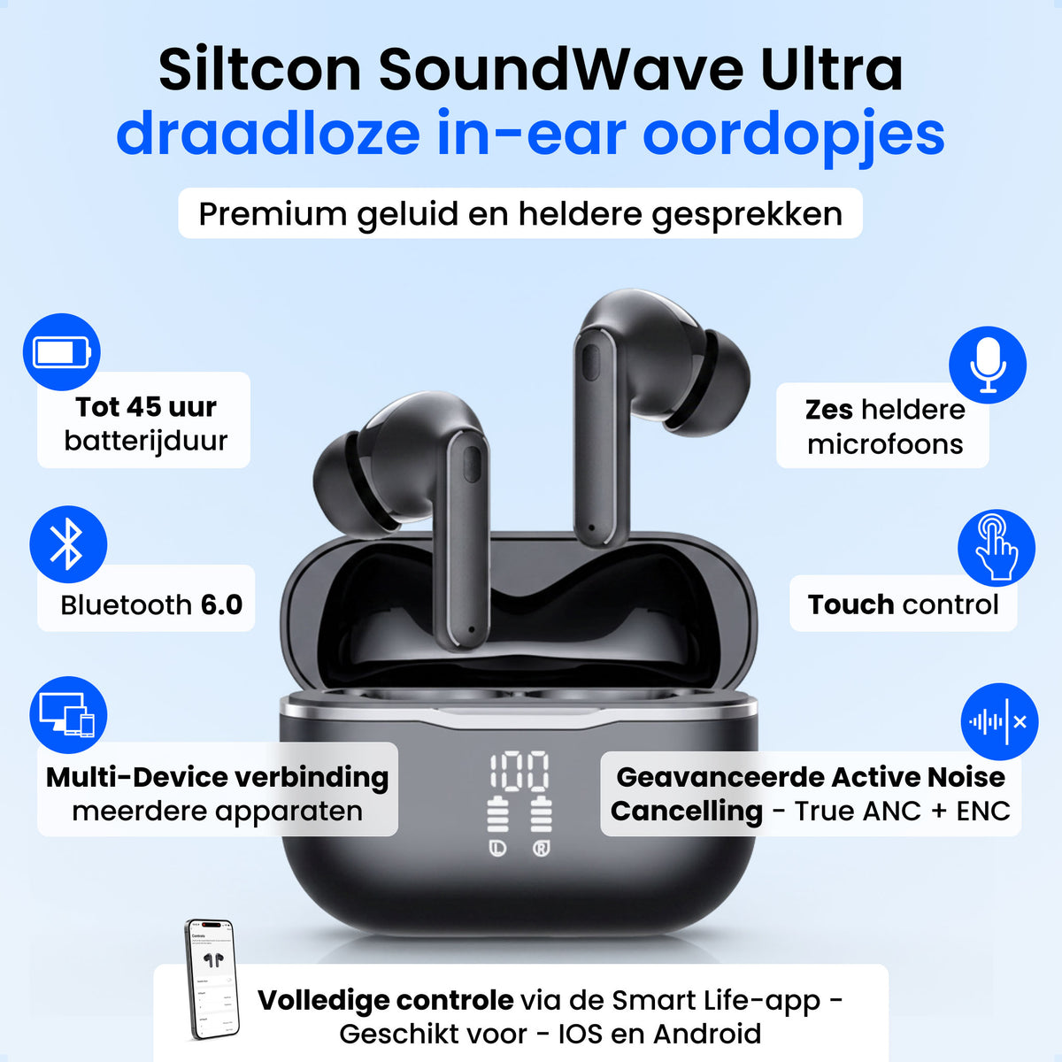 Siltcon® SoundWave Ultra - Zwart