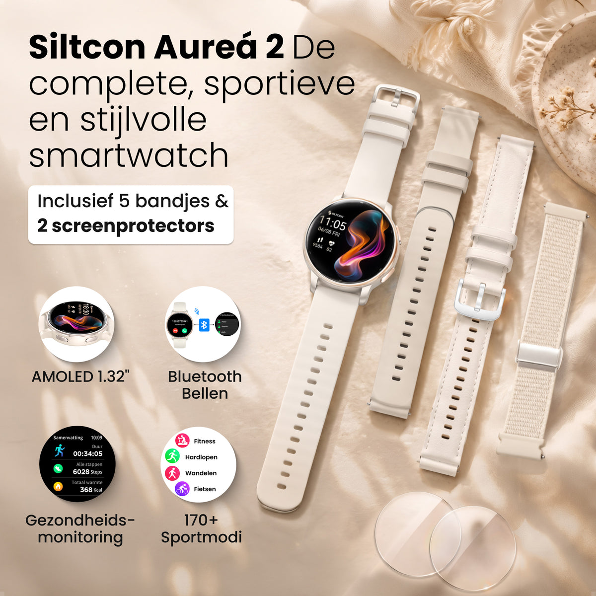 Siltcon® Auréa 2 Smartwatch dames - Champagne