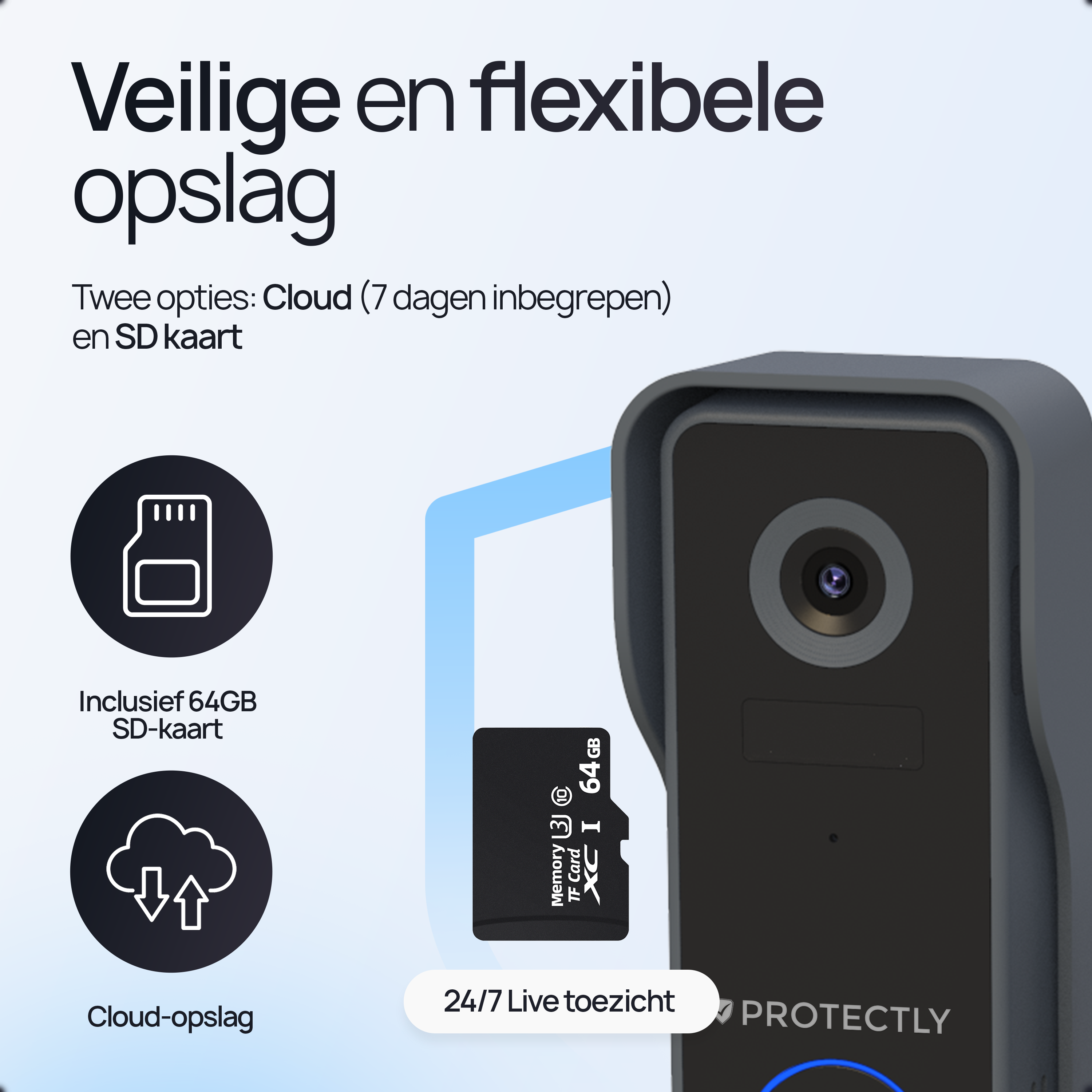 Protectly 2K Video Deurbel Draadloos - Siltcon