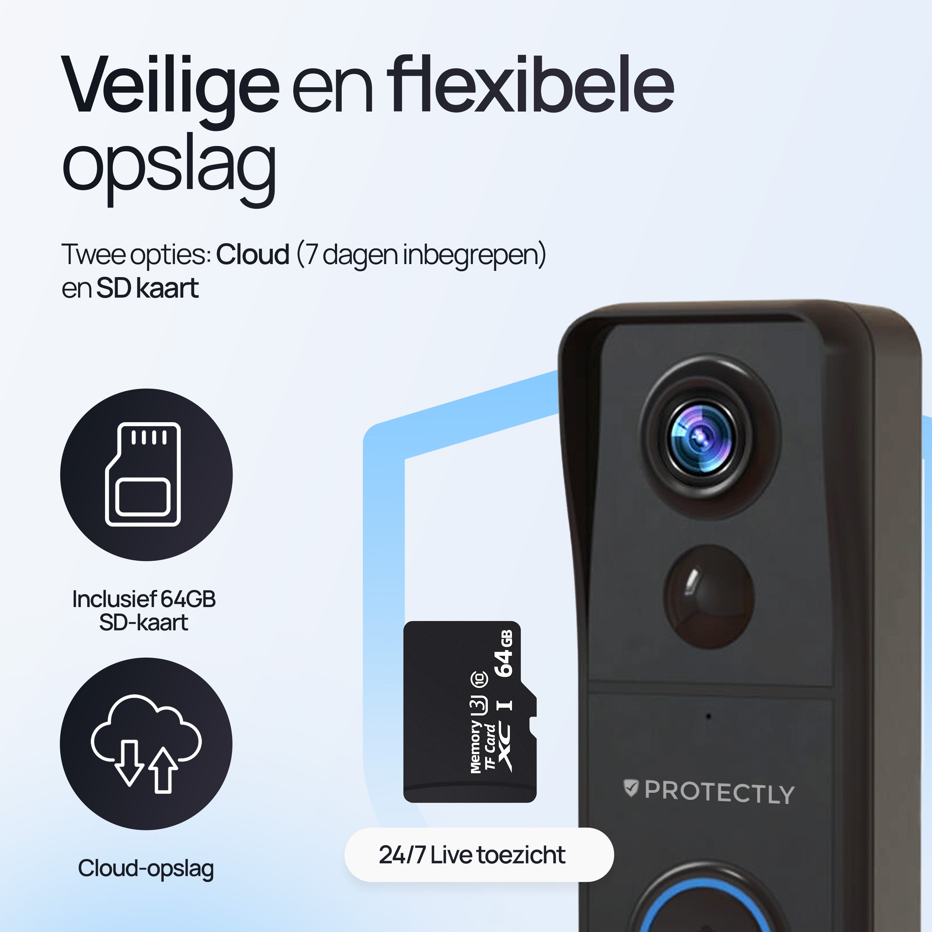 Protectly® Slimme Draadloze Video Deurbel 4K Beeldkwaliteit - Siltcon