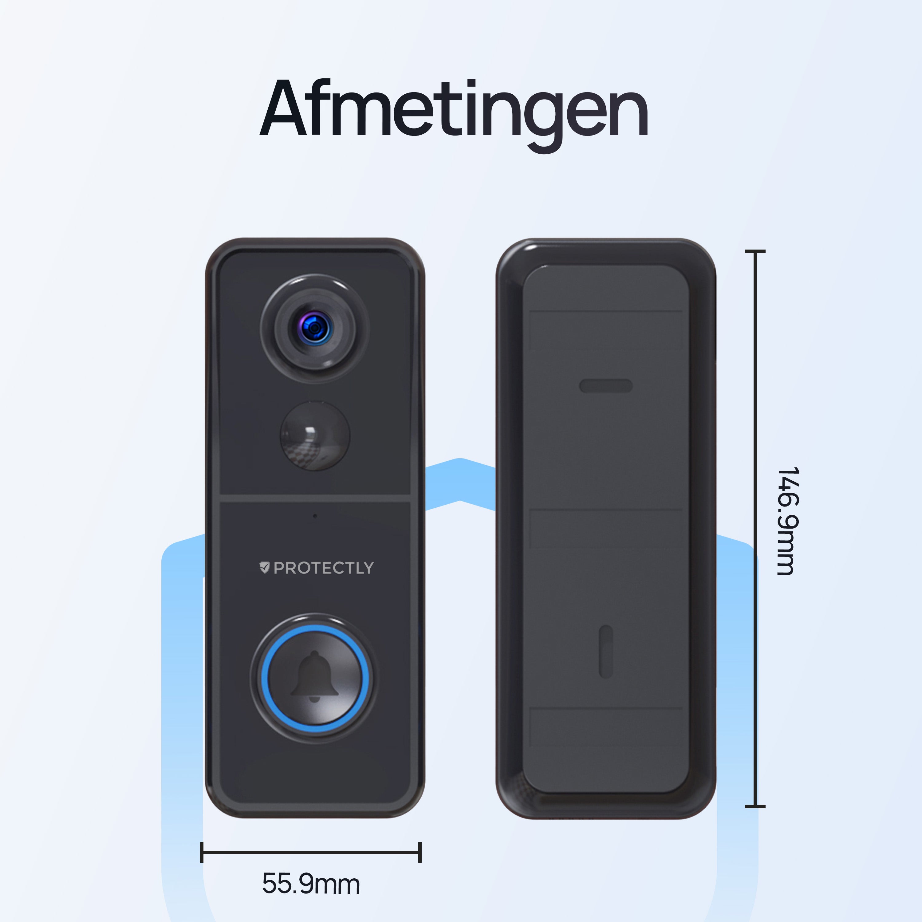 Protectly® Slimme Draadloze Video Deurbel 4K Beeldkwaliteit - Siltcon