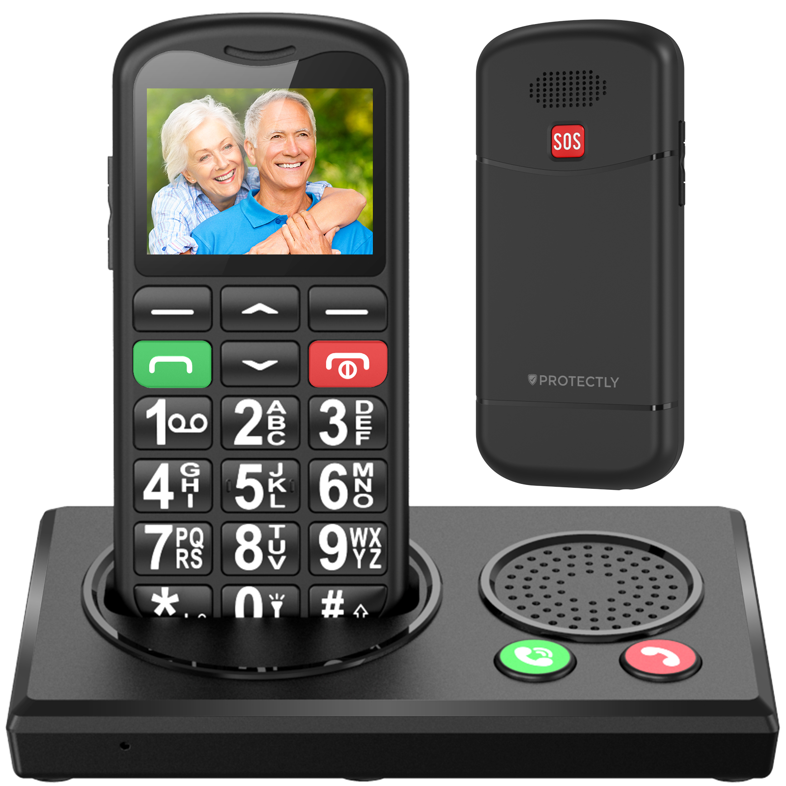 Protectly® Senioren Telefoon - 4G - Met Homebase