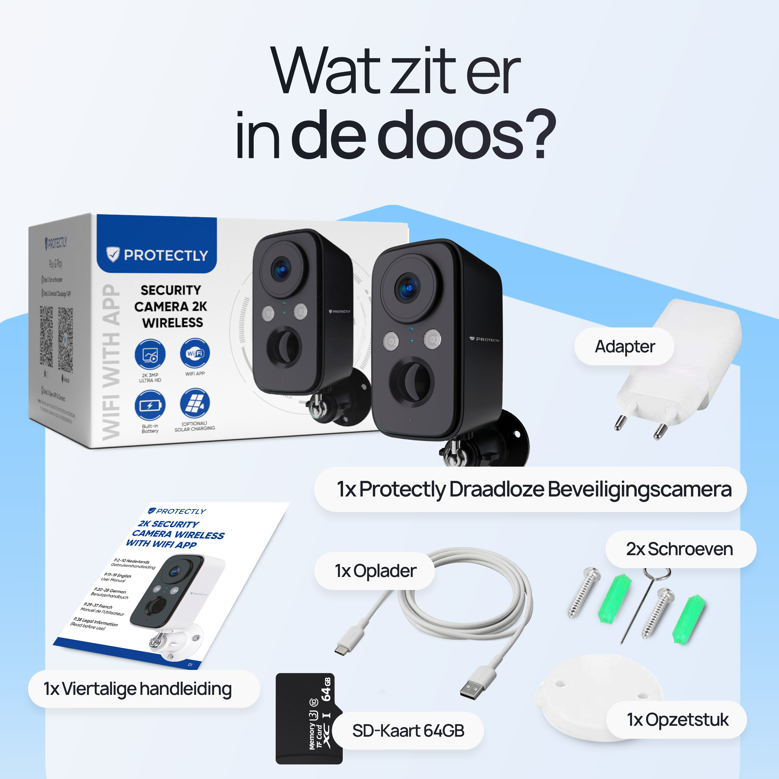Protectly Beveiligingscamera Draadloos - Siltcon