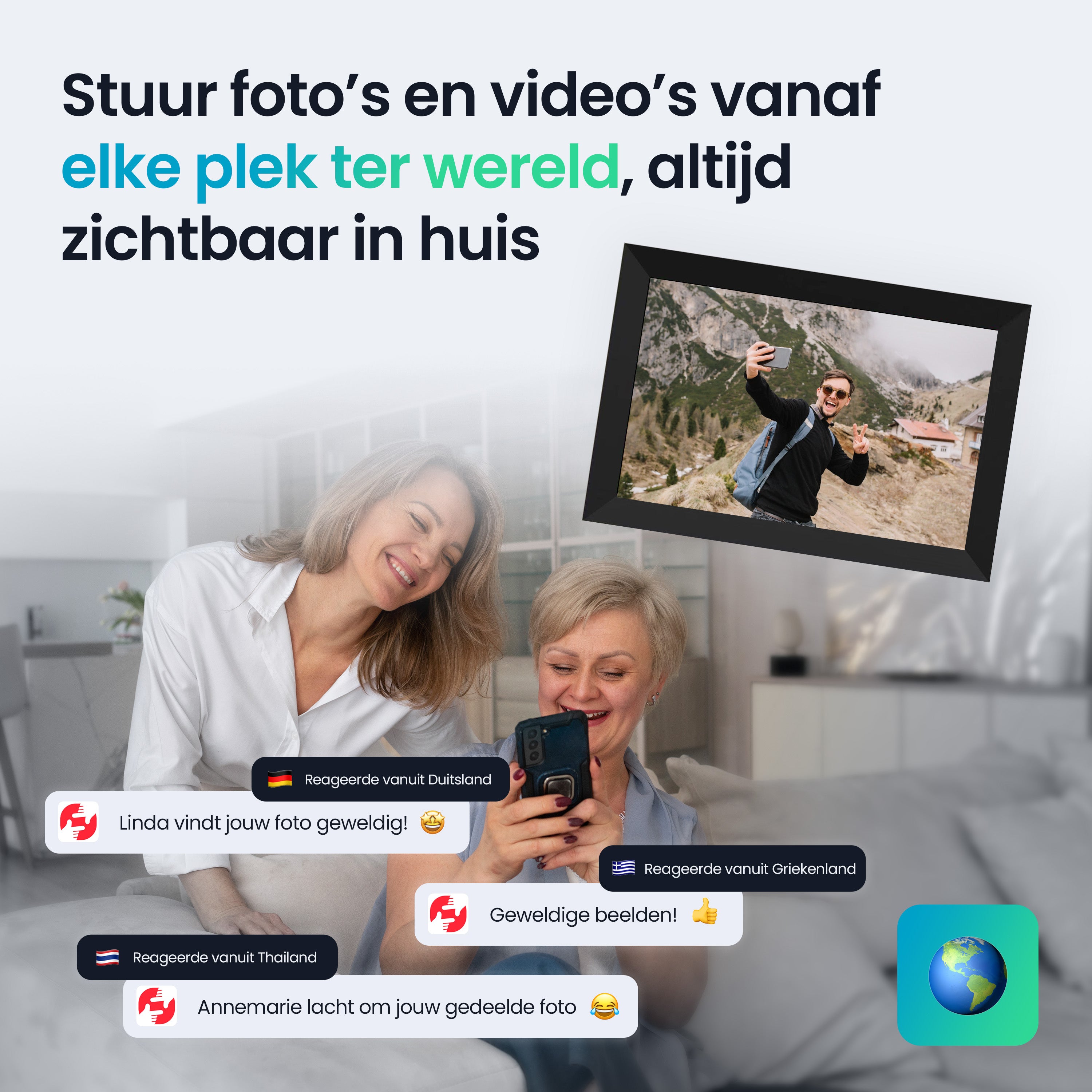 Siltcon Digitale Fotolijst Wifi – 10.1 inch HD & 16GB Opslag - Siltcon