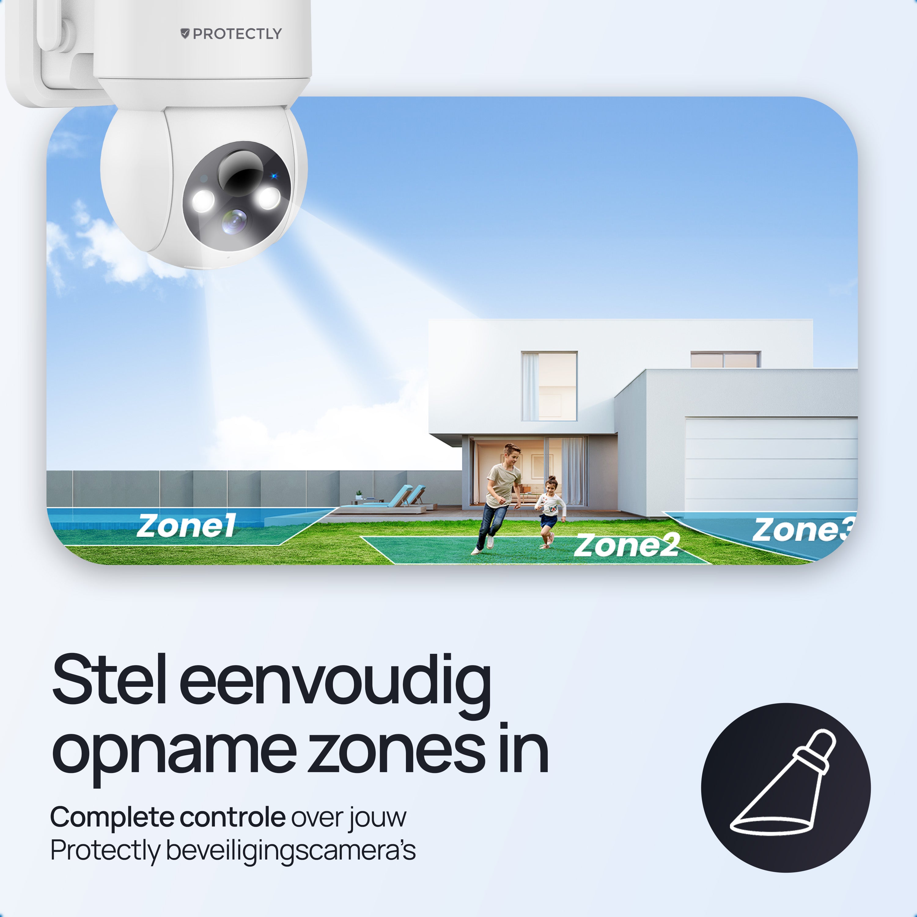 Protectly – Draadloze Beveiligingscamera Wit – 2K Nachtzicht & Appbediening - Siltcon