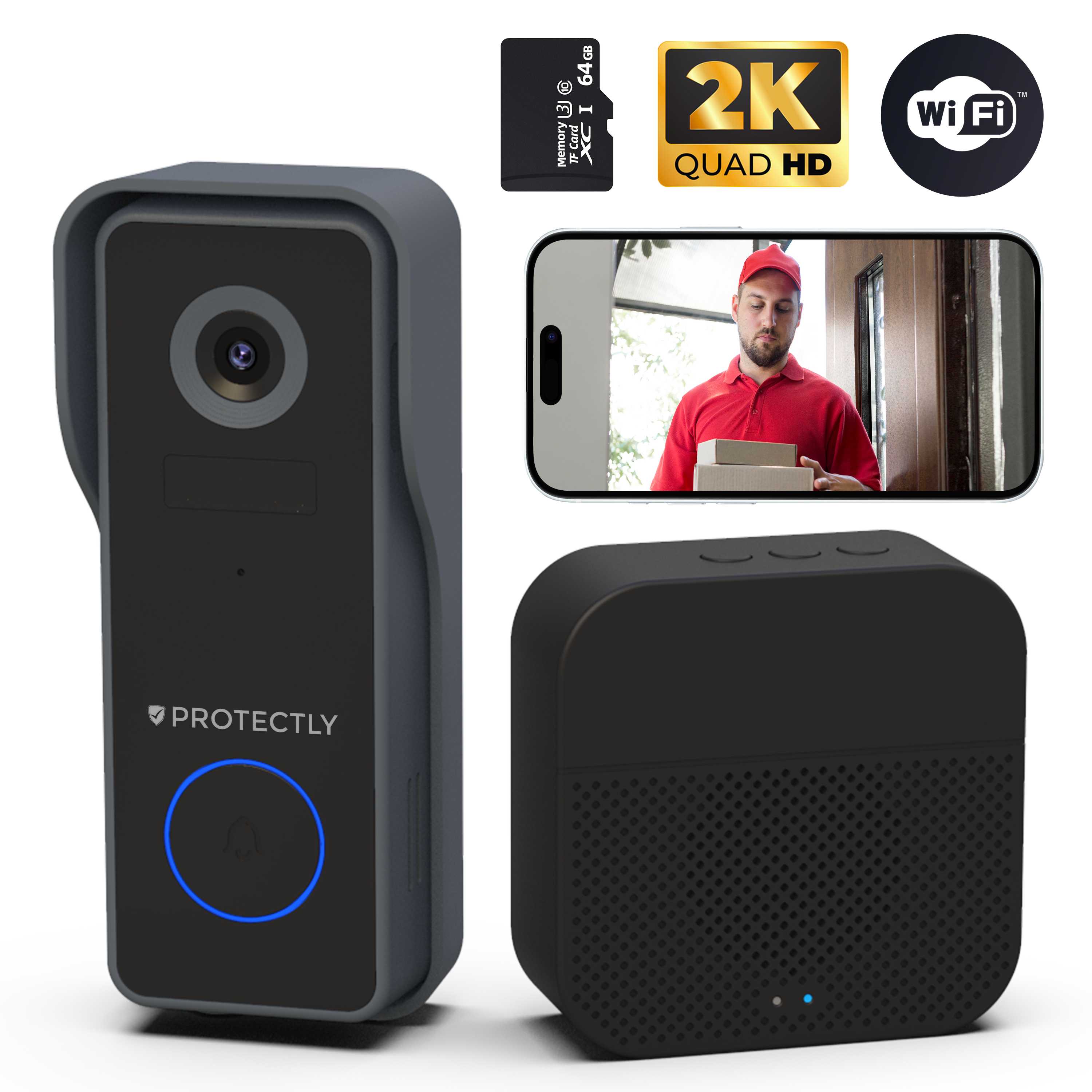Protectly Gong voor Protectly 2K Videodeurbel - Siltcon