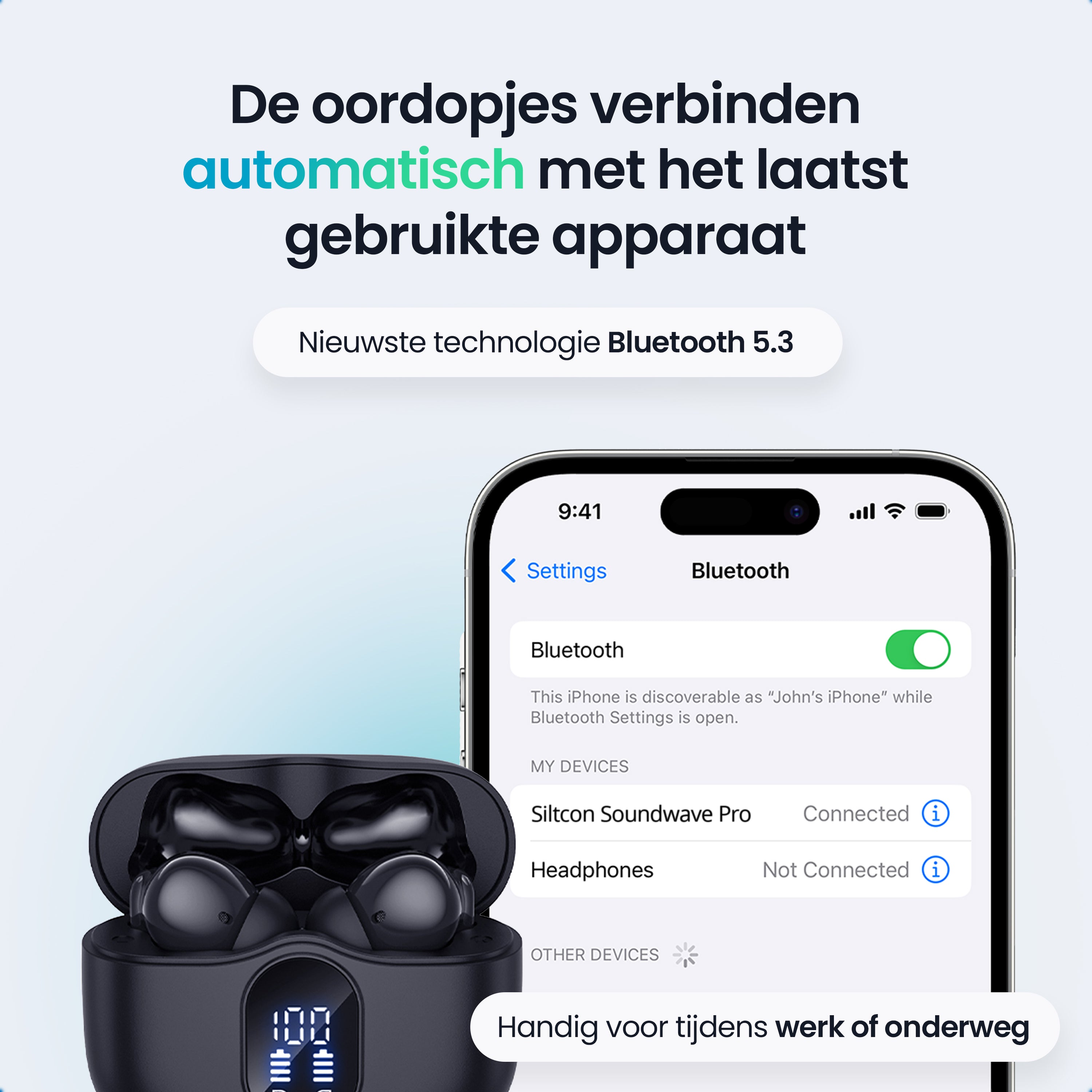 Siltcon SoundWave Pro 1 – Draadloze Bluetooth Oordopjes - Siltcon